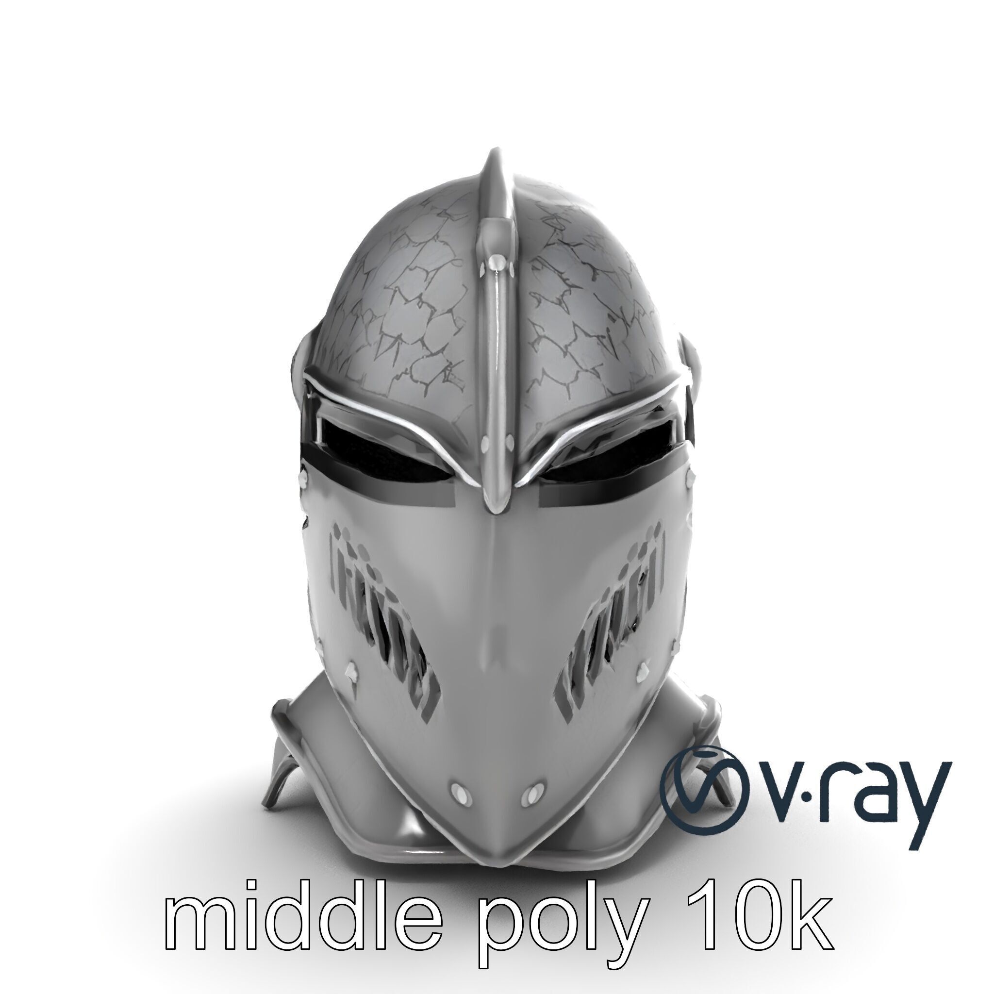 Gothic Knight Armor Matte Steel model pack Low-poly 3D model_17