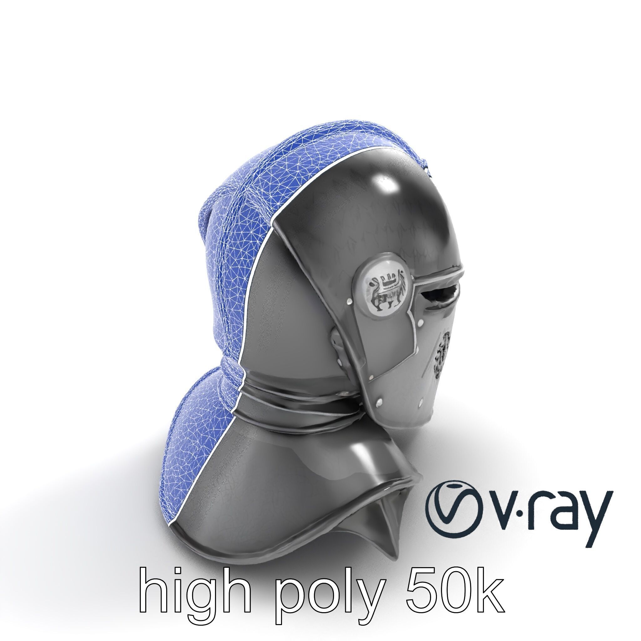 Gothic Knight Armor Matte Steel model pack Low-poly 3D model_19