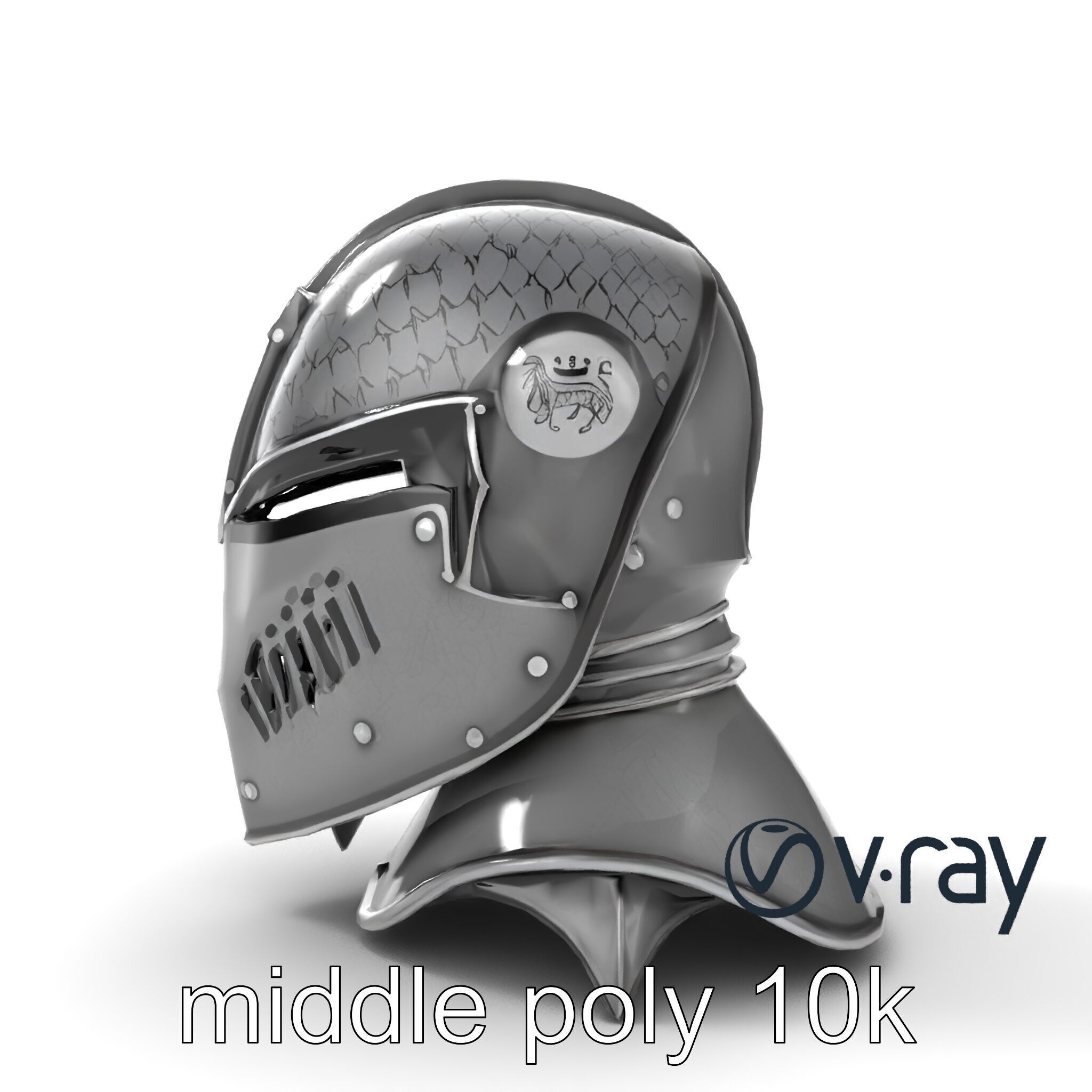 Gothic Knight Armor Matte Steel model pack Low-poly 3D model_14