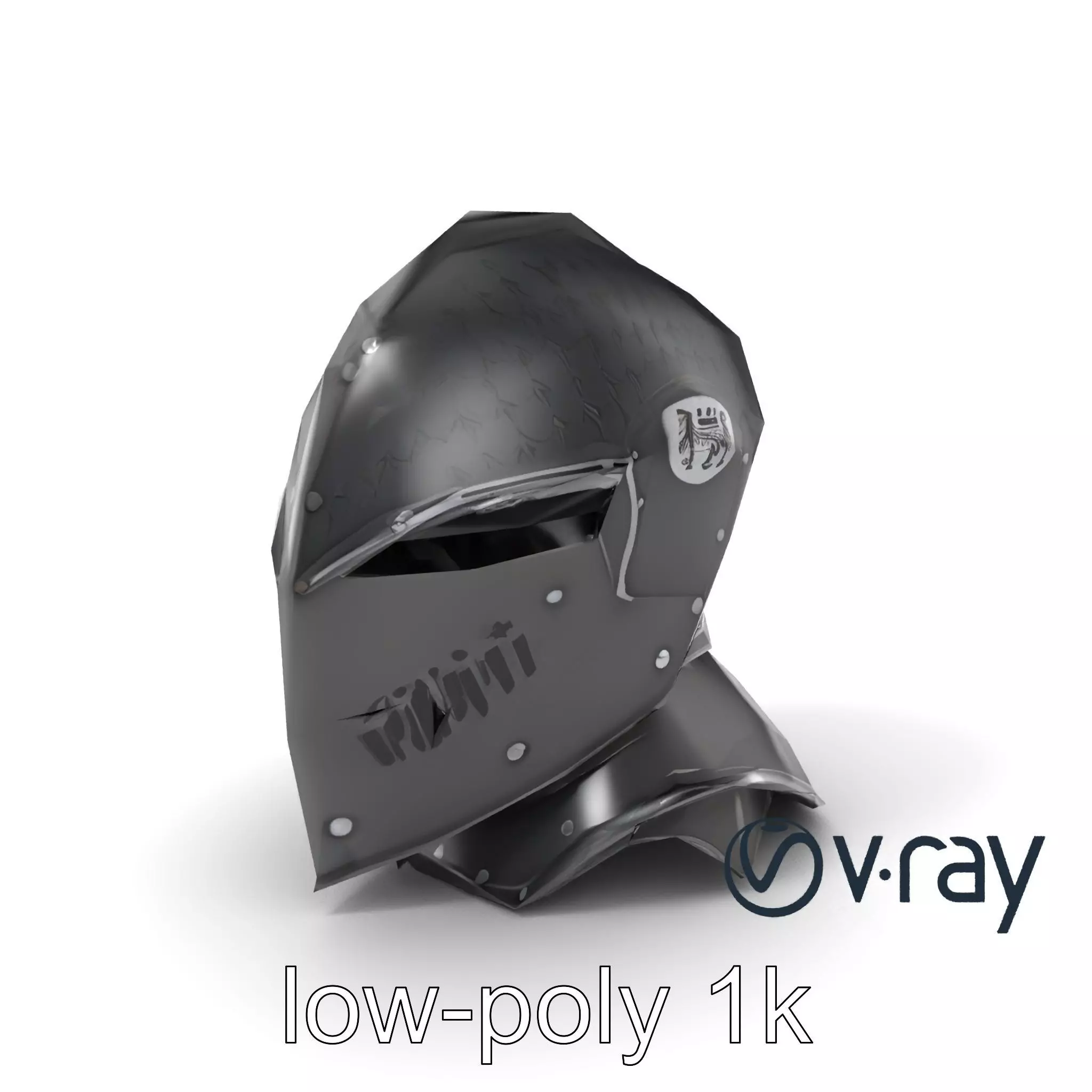 Gothic Knight Armor Matte Steel model pack Low-poly 3D model_0