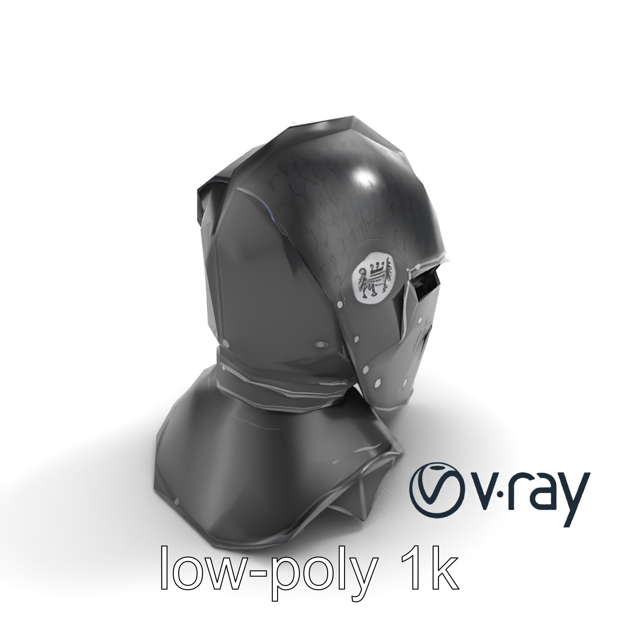 Gothic Knight Armor Matte Steel model pack Low-poly 3D model_7