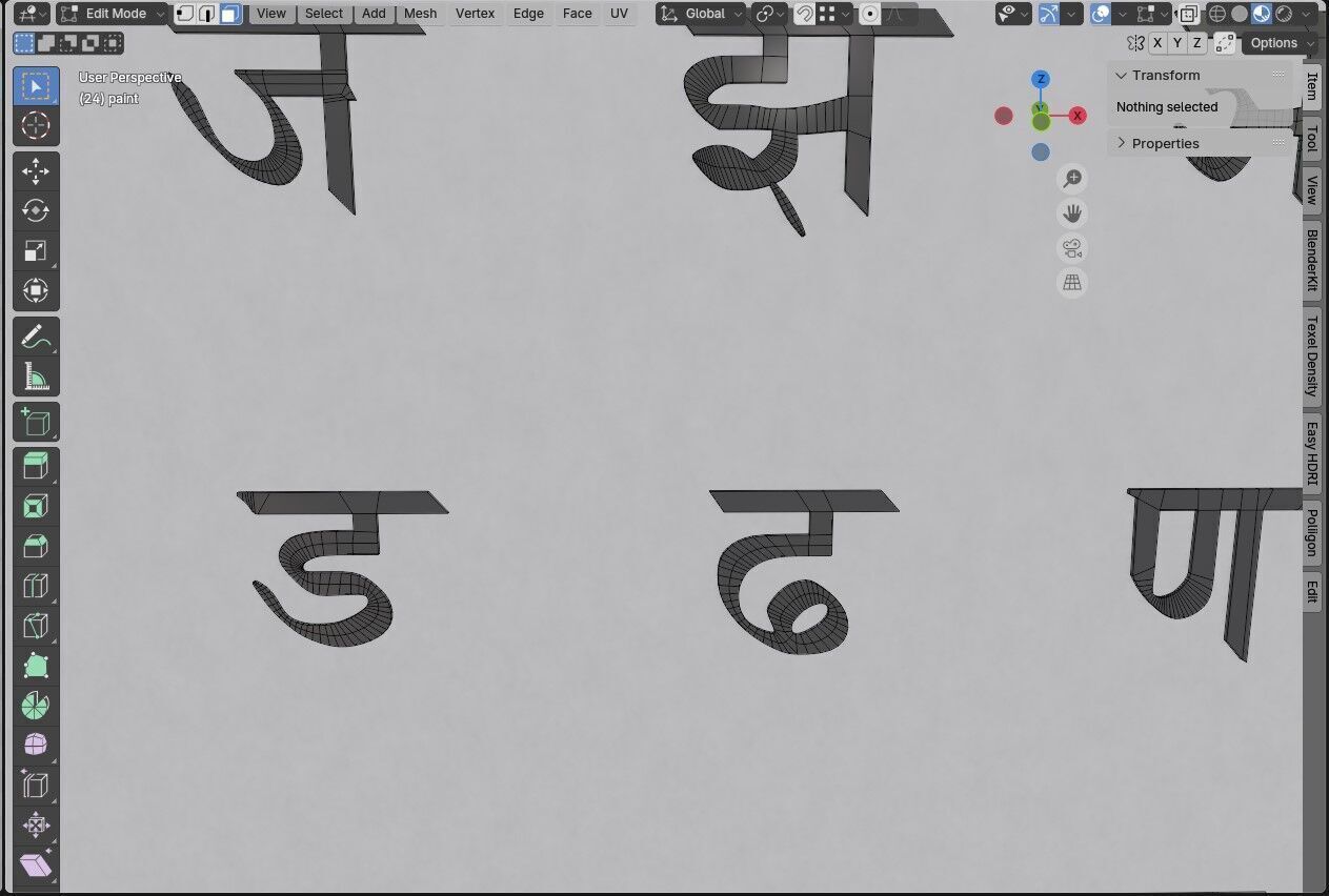 Hindi Alphabet USDZ format 3D model_4