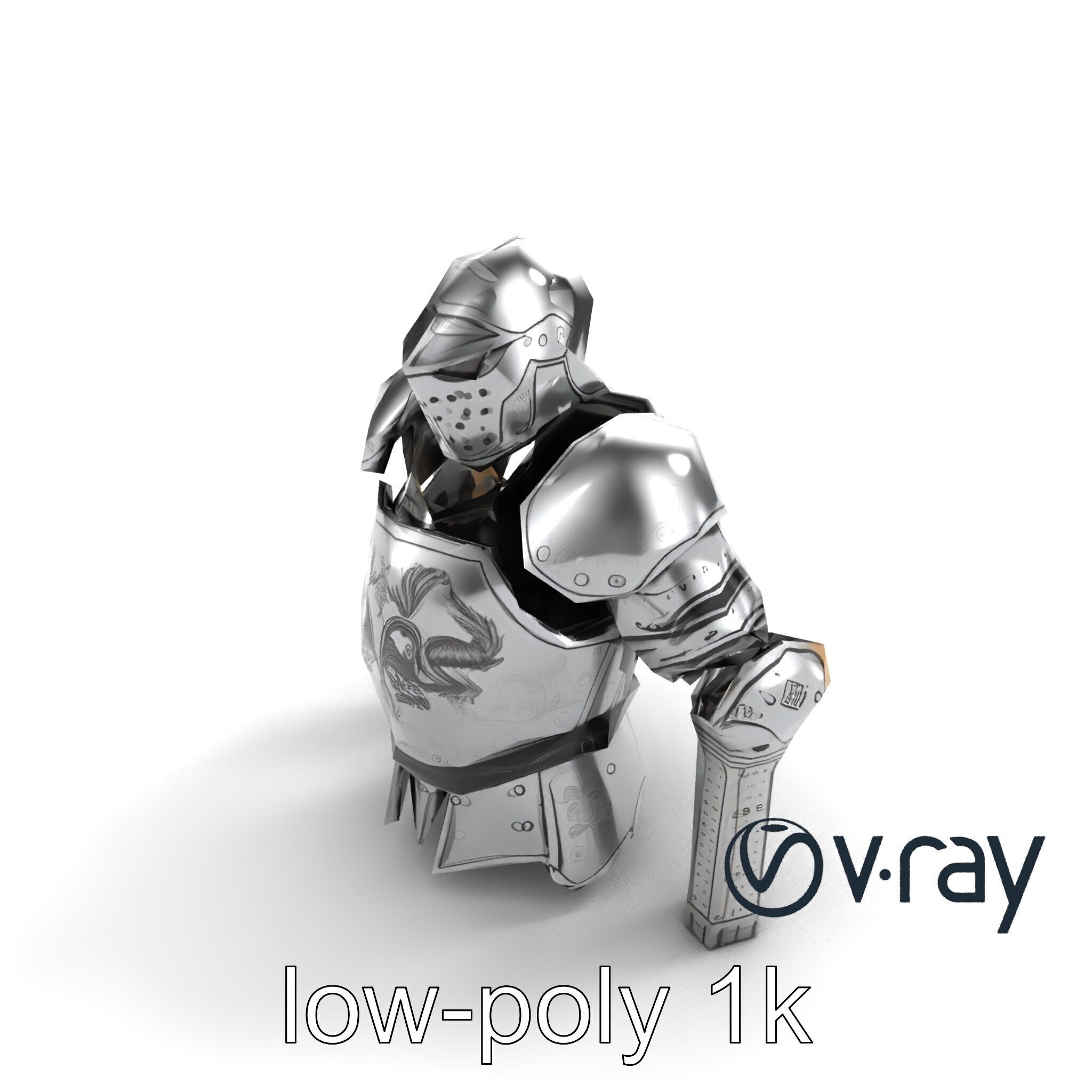 Heroic Exemplar Knight Armor Model Pack Low-poly 3D model_7