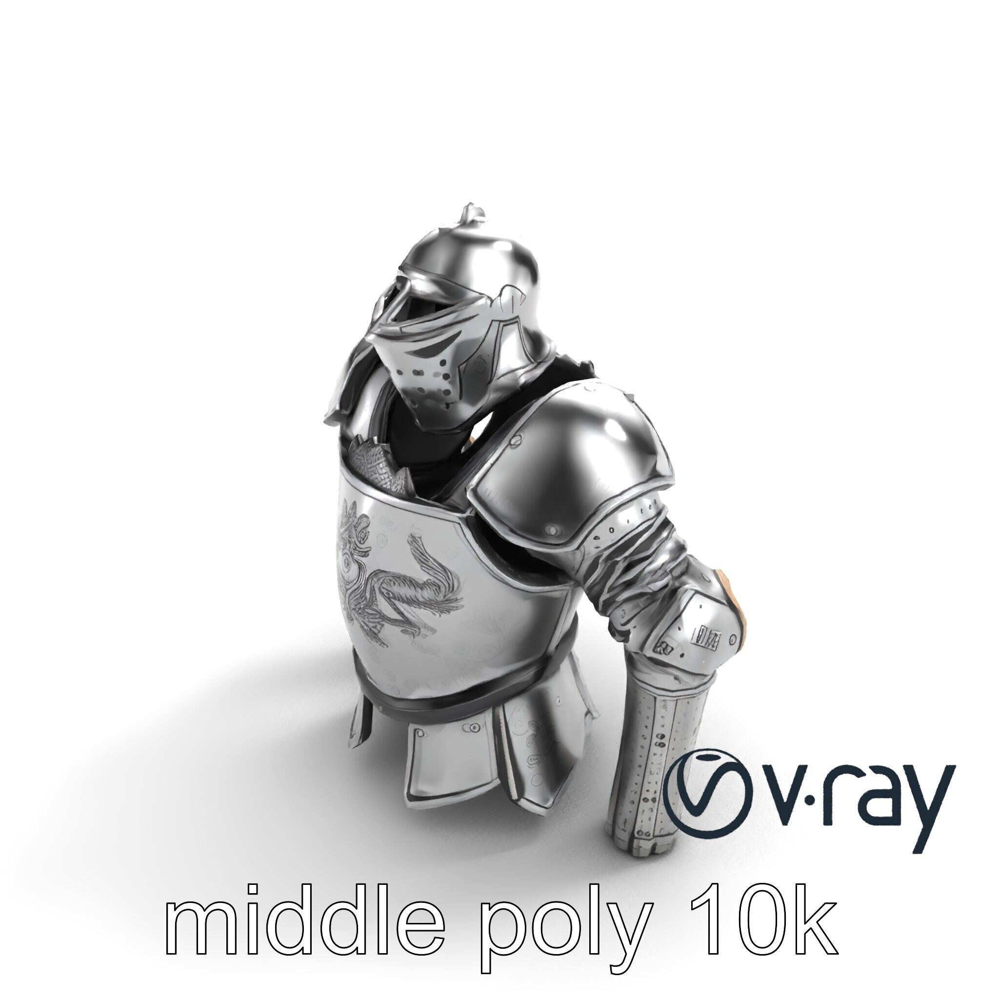 Heroic Exemplar Knight Armor Model Pack Low-poly 3D model_6