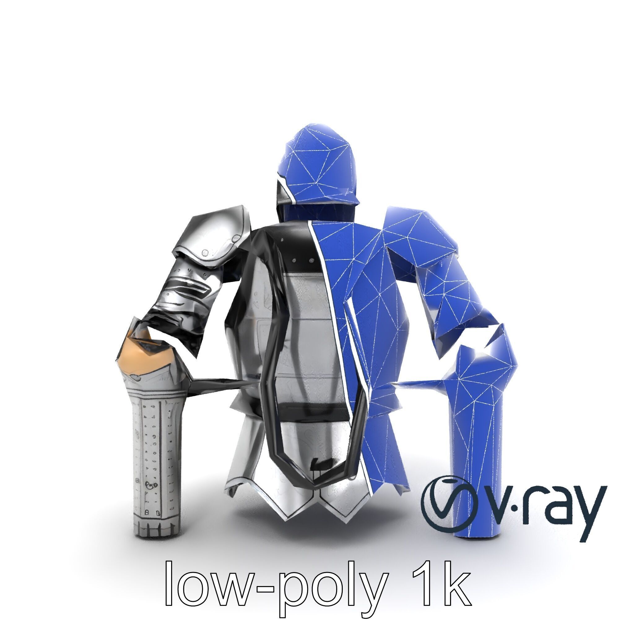 Heroic Exemplar Knight Armor Model Pack Low-poly 3D model_15