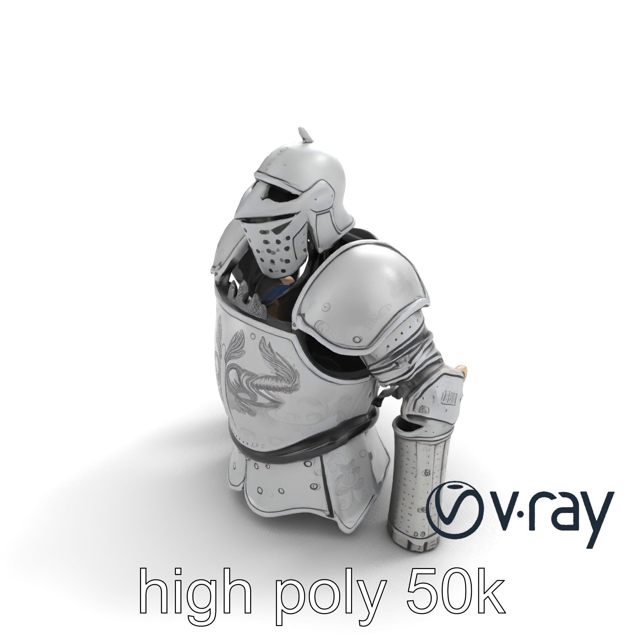 Heroic Exemplar Knight Armor Model Pack Low-poly 3D model_8