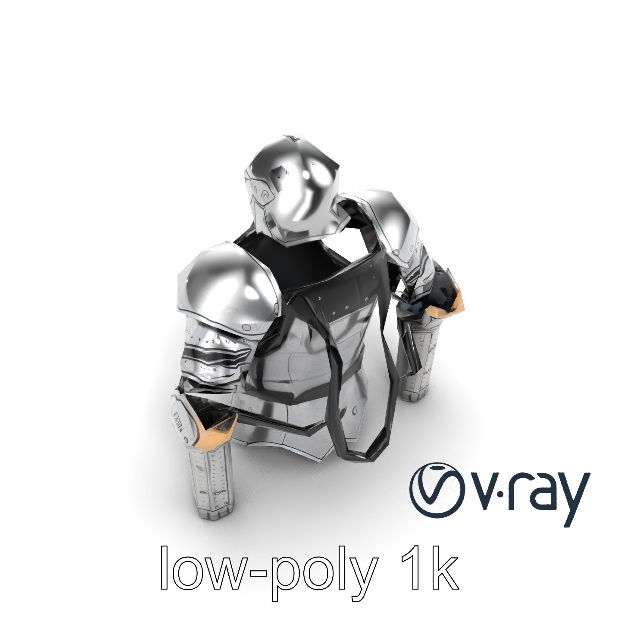 Heroic Exemplar Knight Armor Model Pack Low-poly 3D model_20