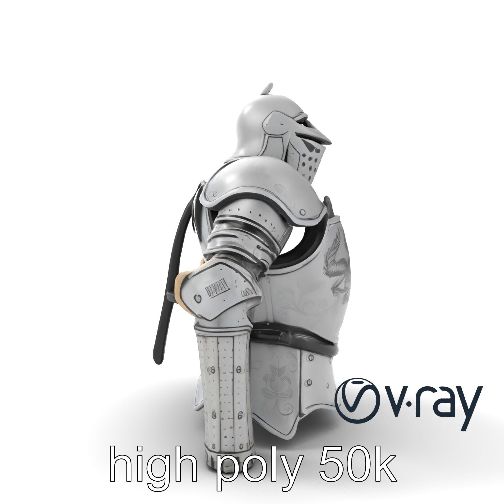Heroic Exemplar Knight Armor Model Pack Low-poly 3D model_16