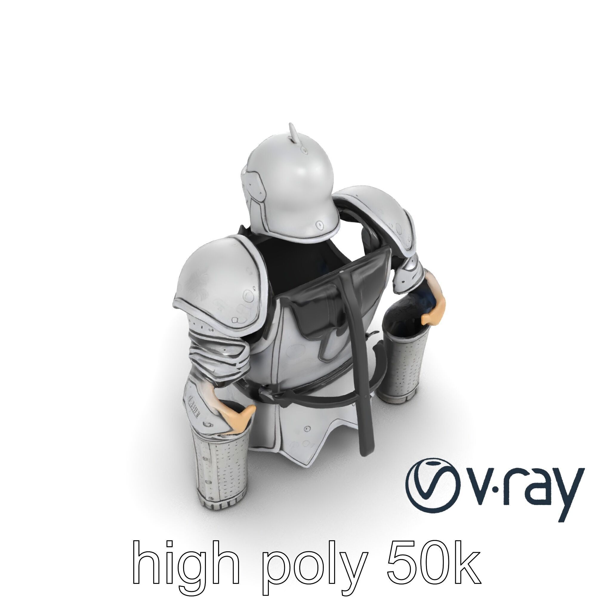 Heroic Exemplar Knight Armor Model Pack Low-poly 3D model_13