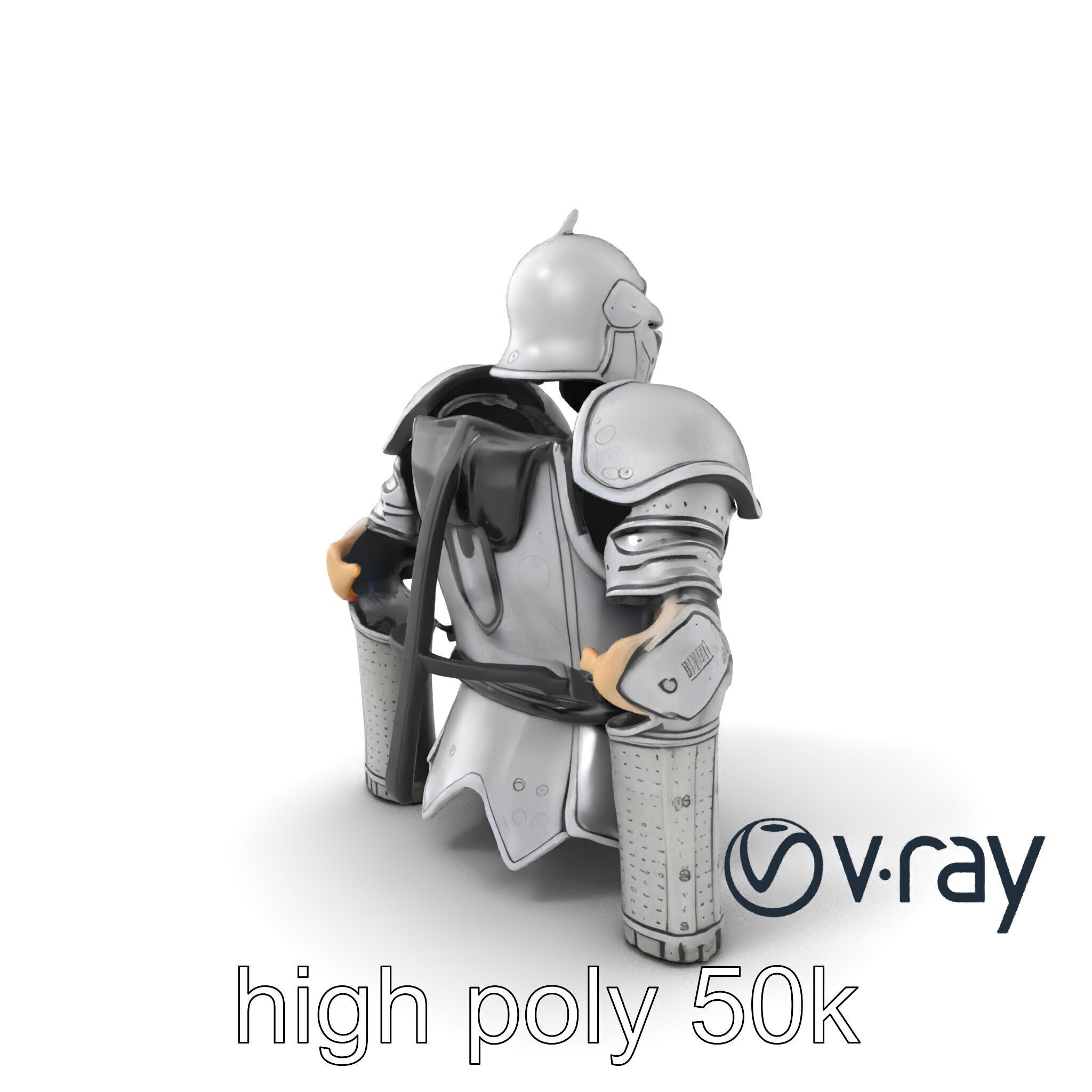 Heroic Exemplar Knight Armor Model Pack Low-poly 3D model_5