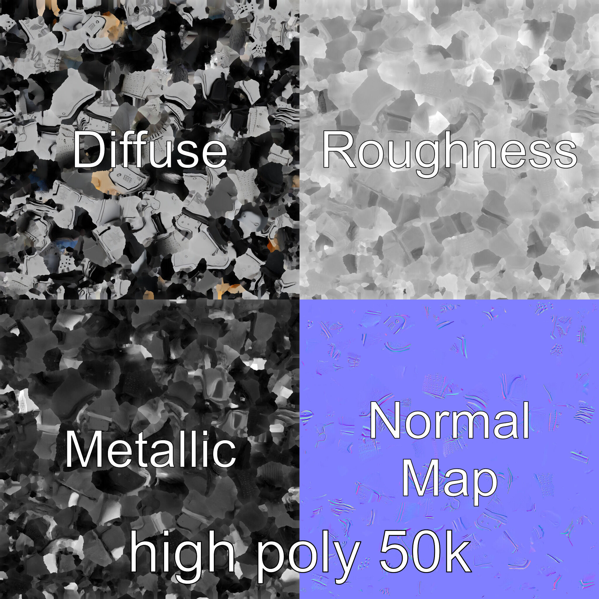 Heroic Exemplar Knight Armor Model Pack Low-poly 3D model_2