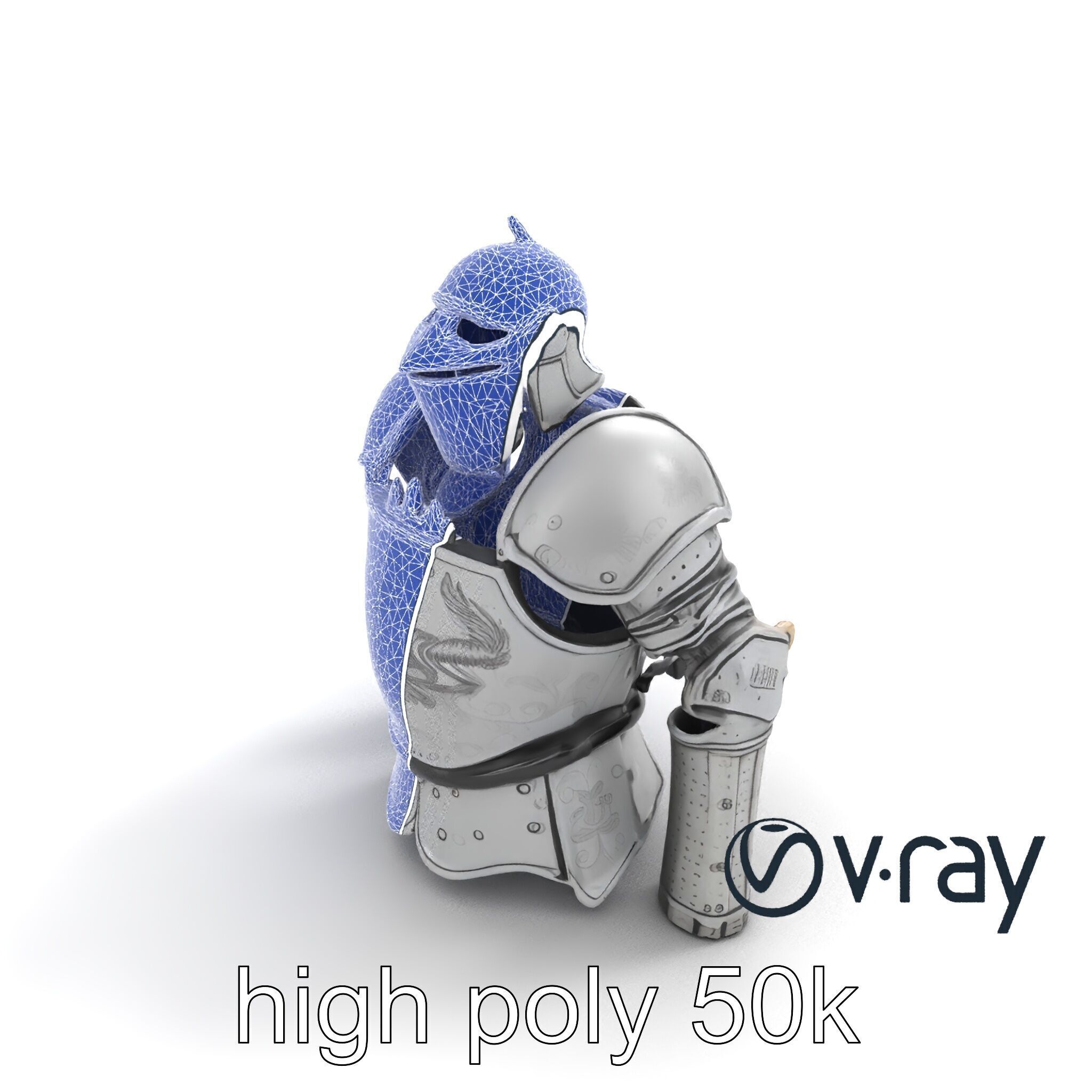 Heroic Exemplar Knight Armor Model Pack Low-poly 3D model_11