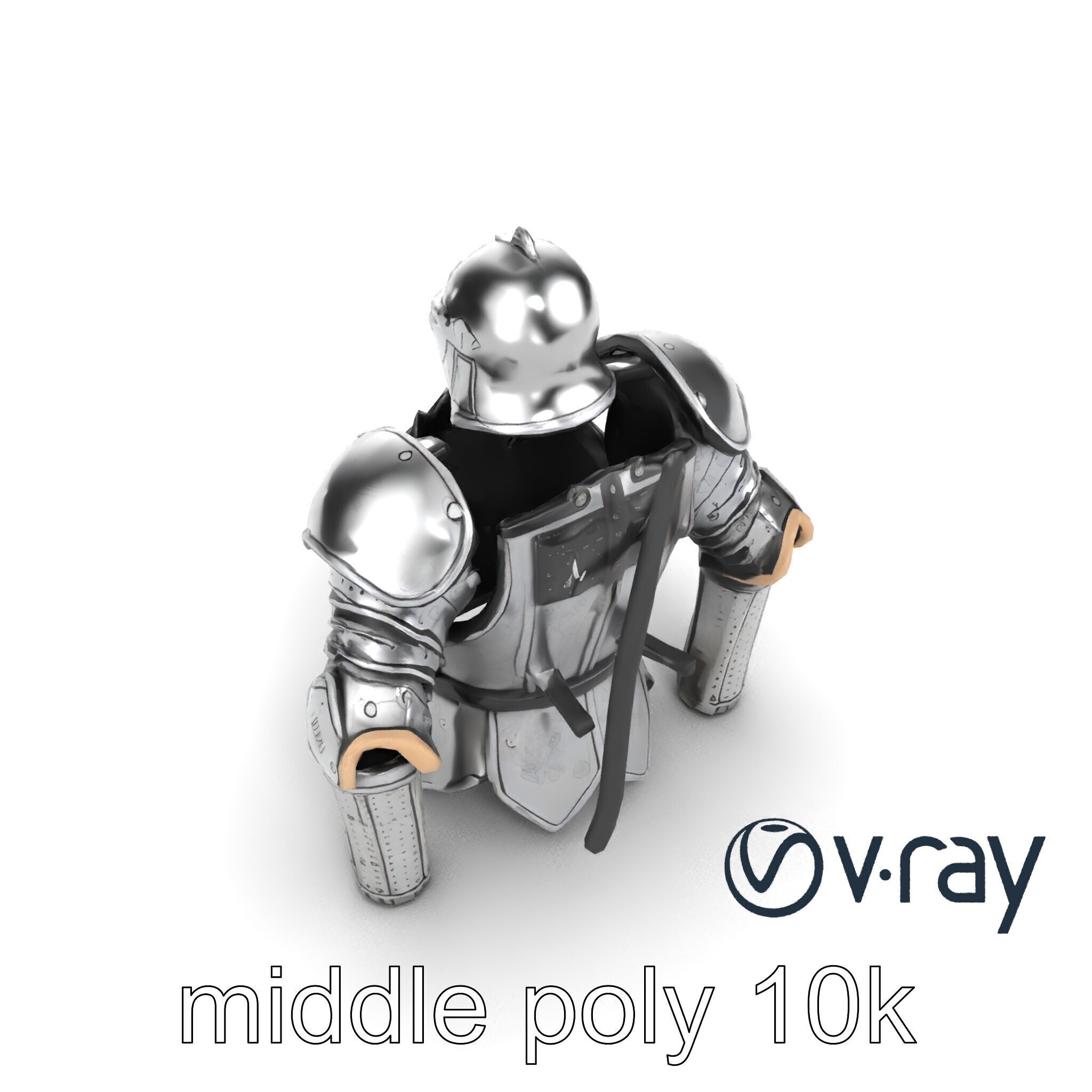 Heroic Exemplar Knight Armor Model Pack Low-poly 3D model_9