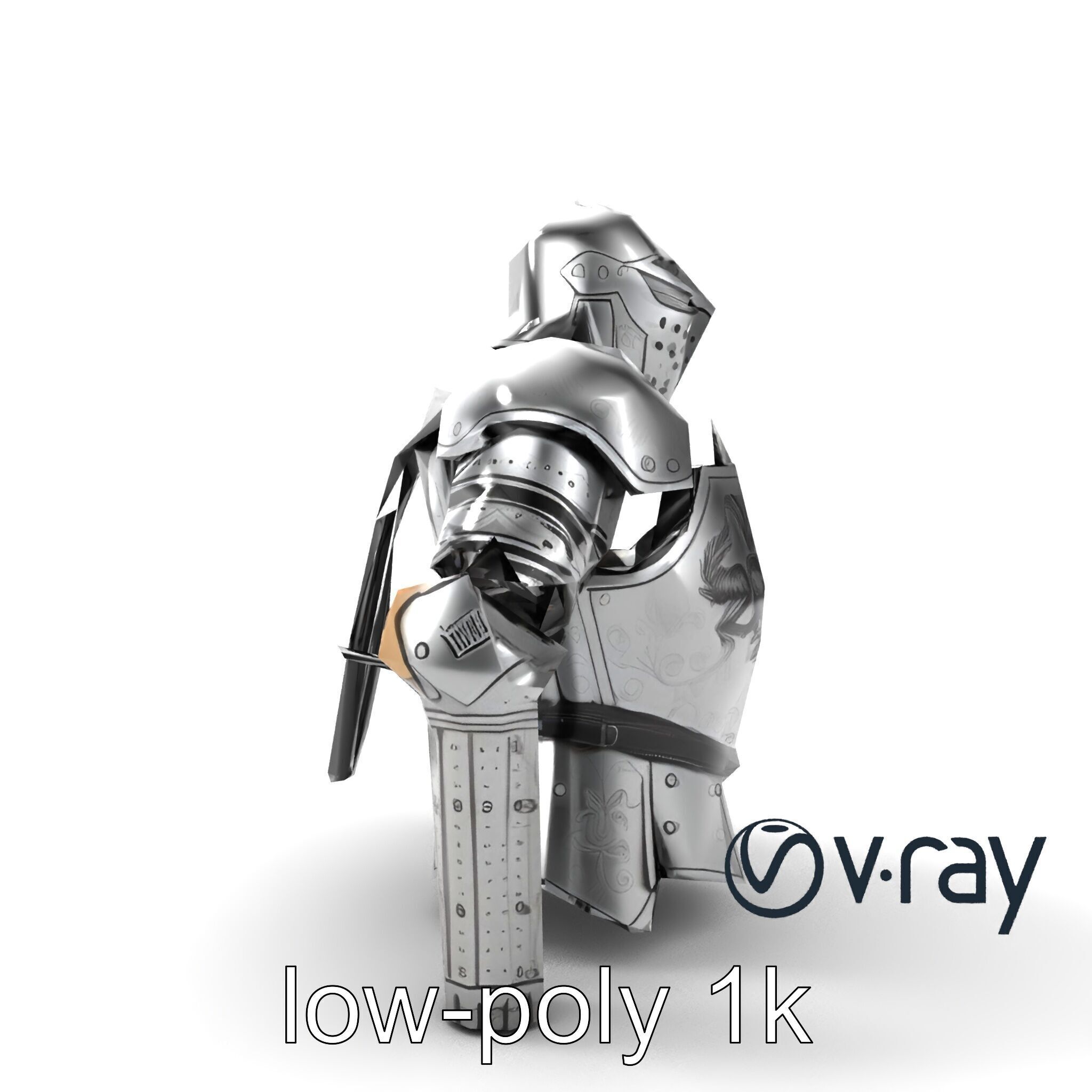 Heroic Exemplar Knight Armor Model Pack Low-poly 3D model_25