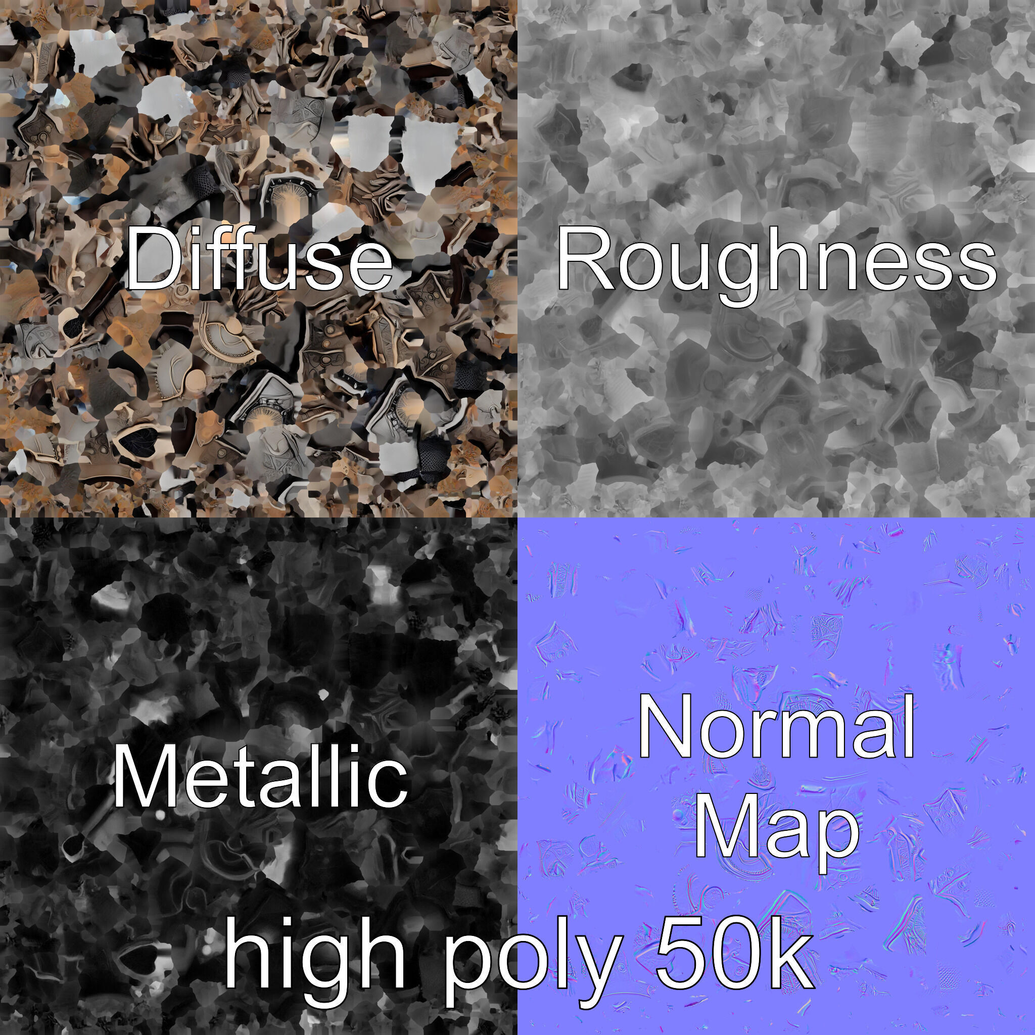 Mystic Rune Knight Armor model pack Low-poly 3D model_2