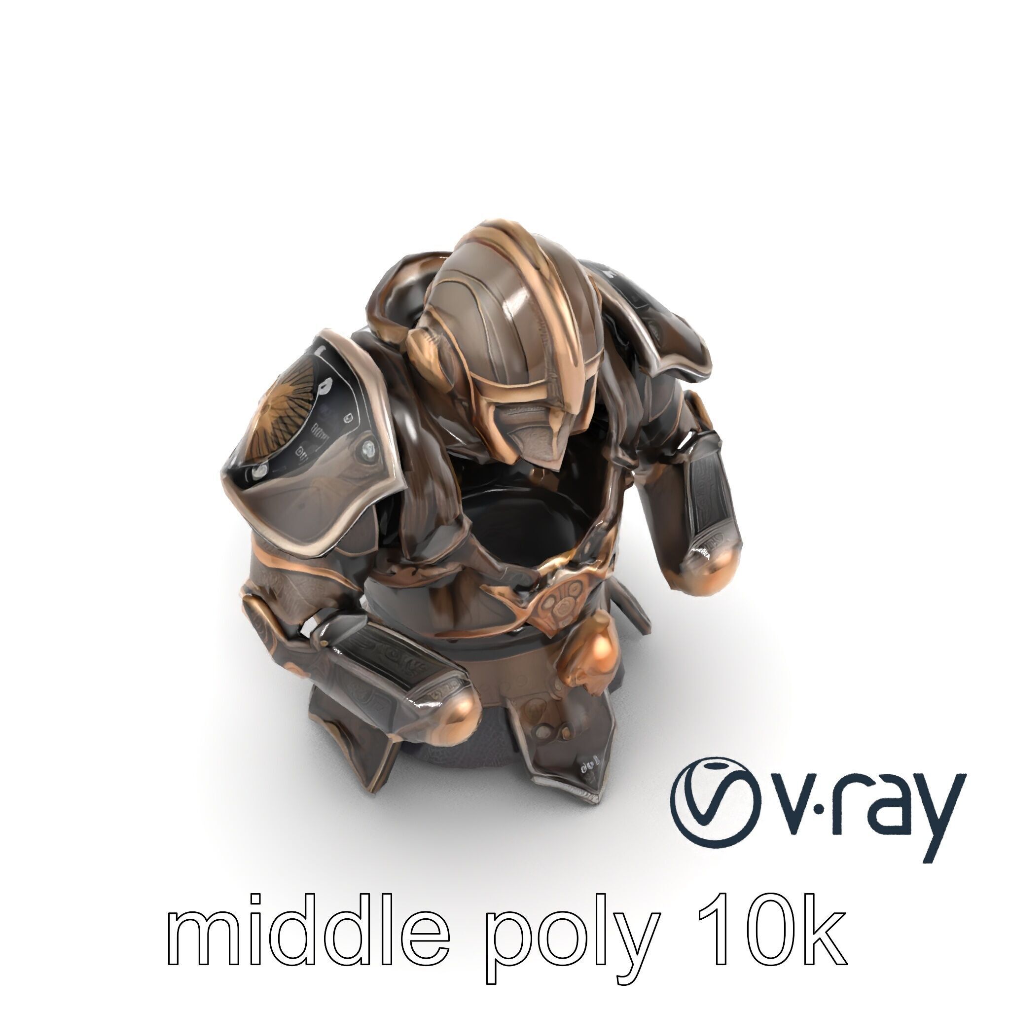 Mystic Rune Knight Armor model pack Low-poly 3D model_9