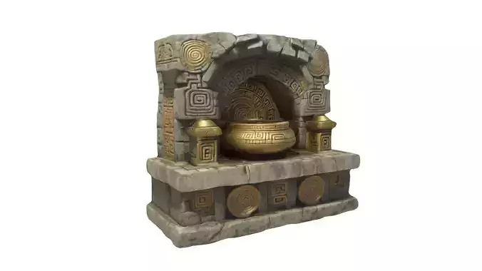 Stone Altar 015 Low-poly 3D model