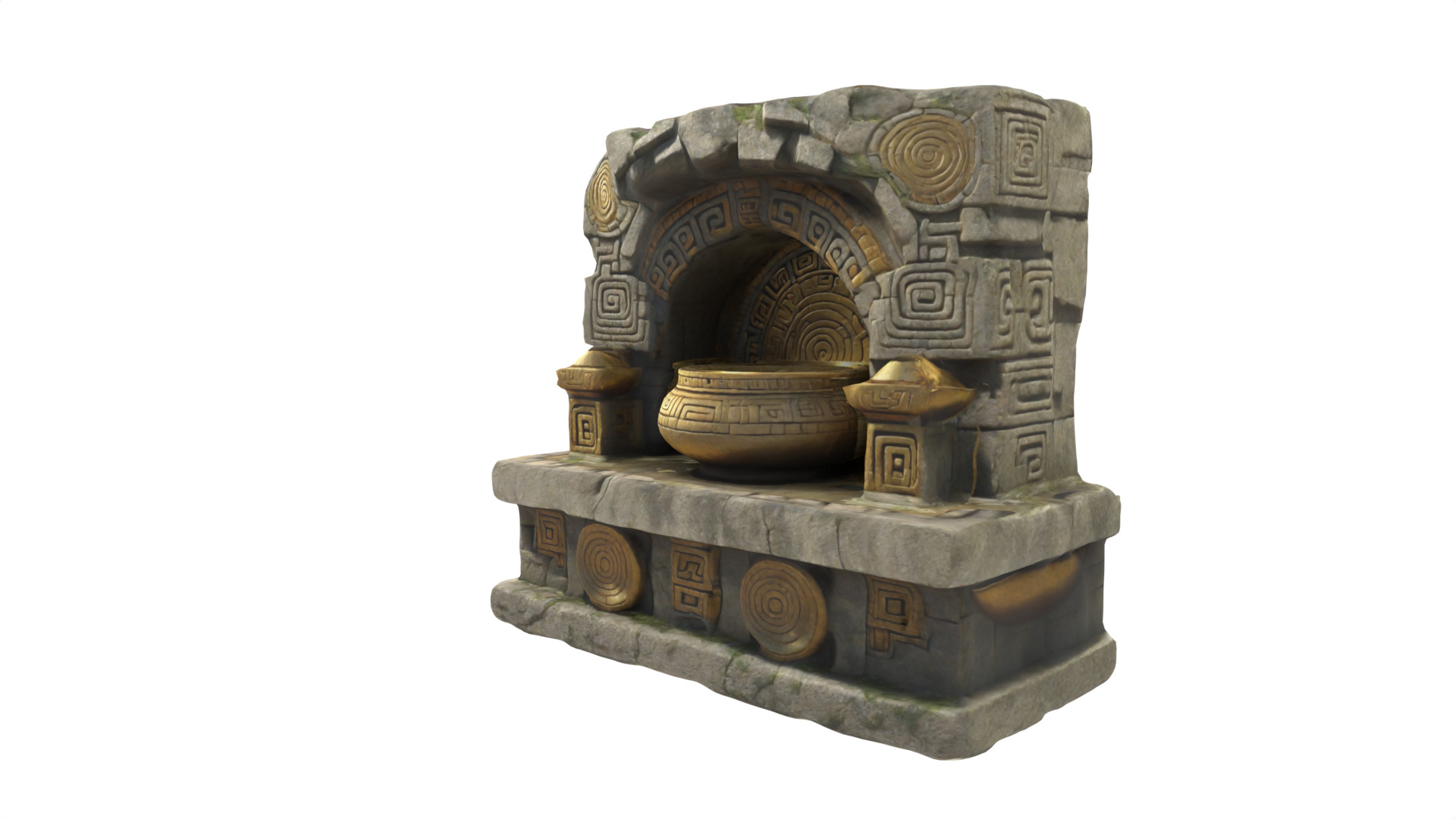 Stone Altar 015 Low-poly 3D model_3