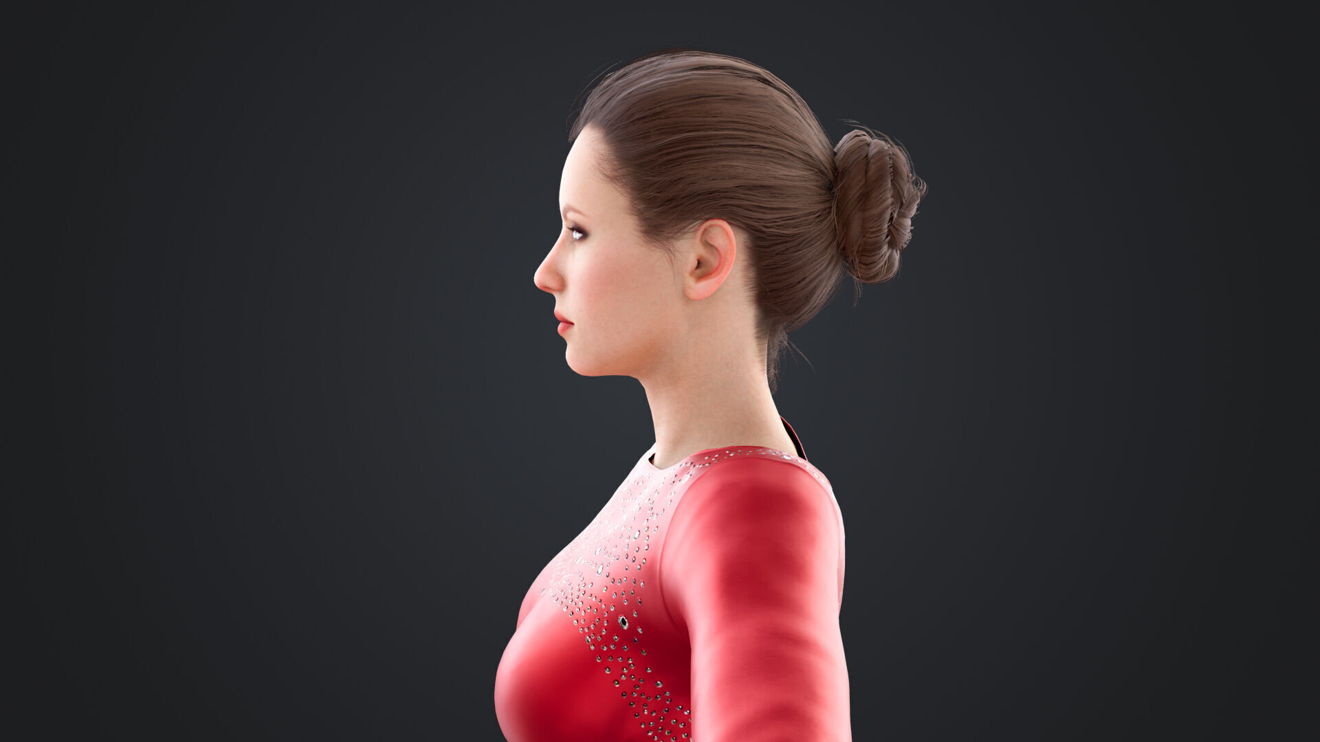 Figure Skater Low-poly 3D model_12