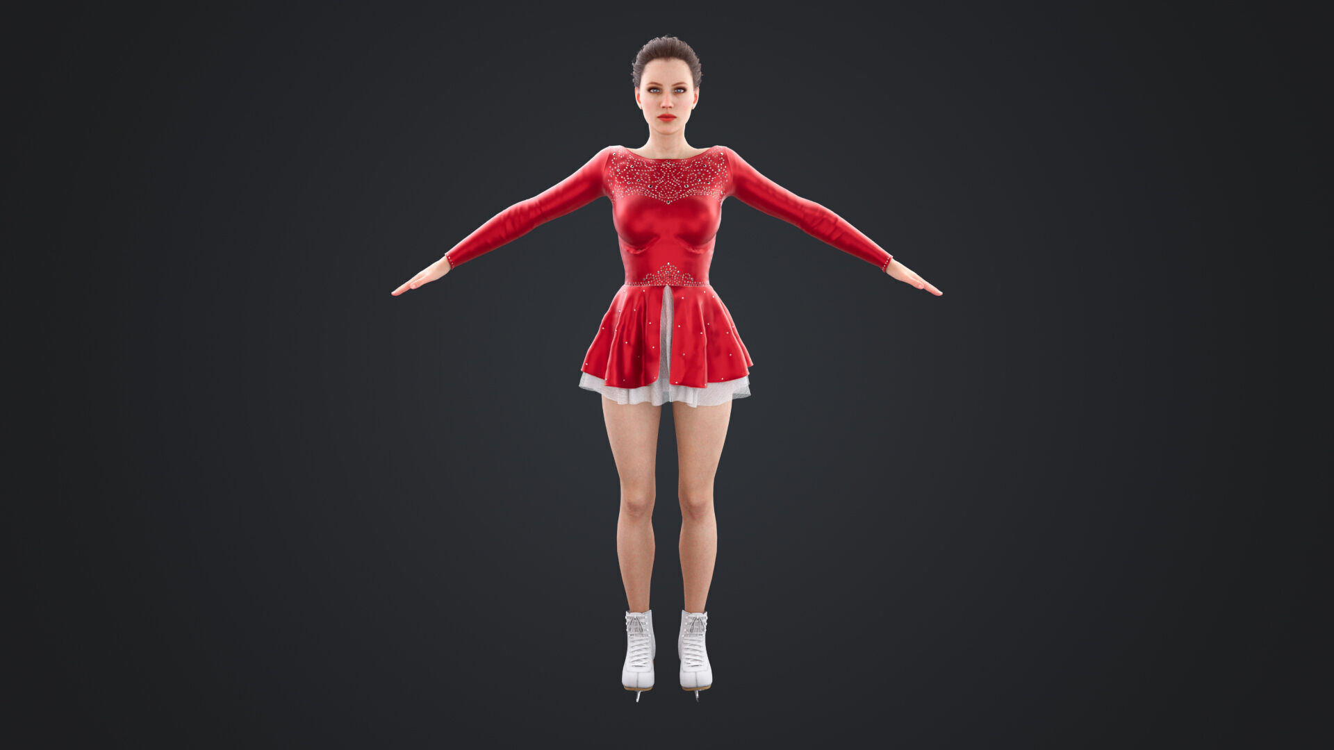 Figure Skater Low-poly 3D model_5