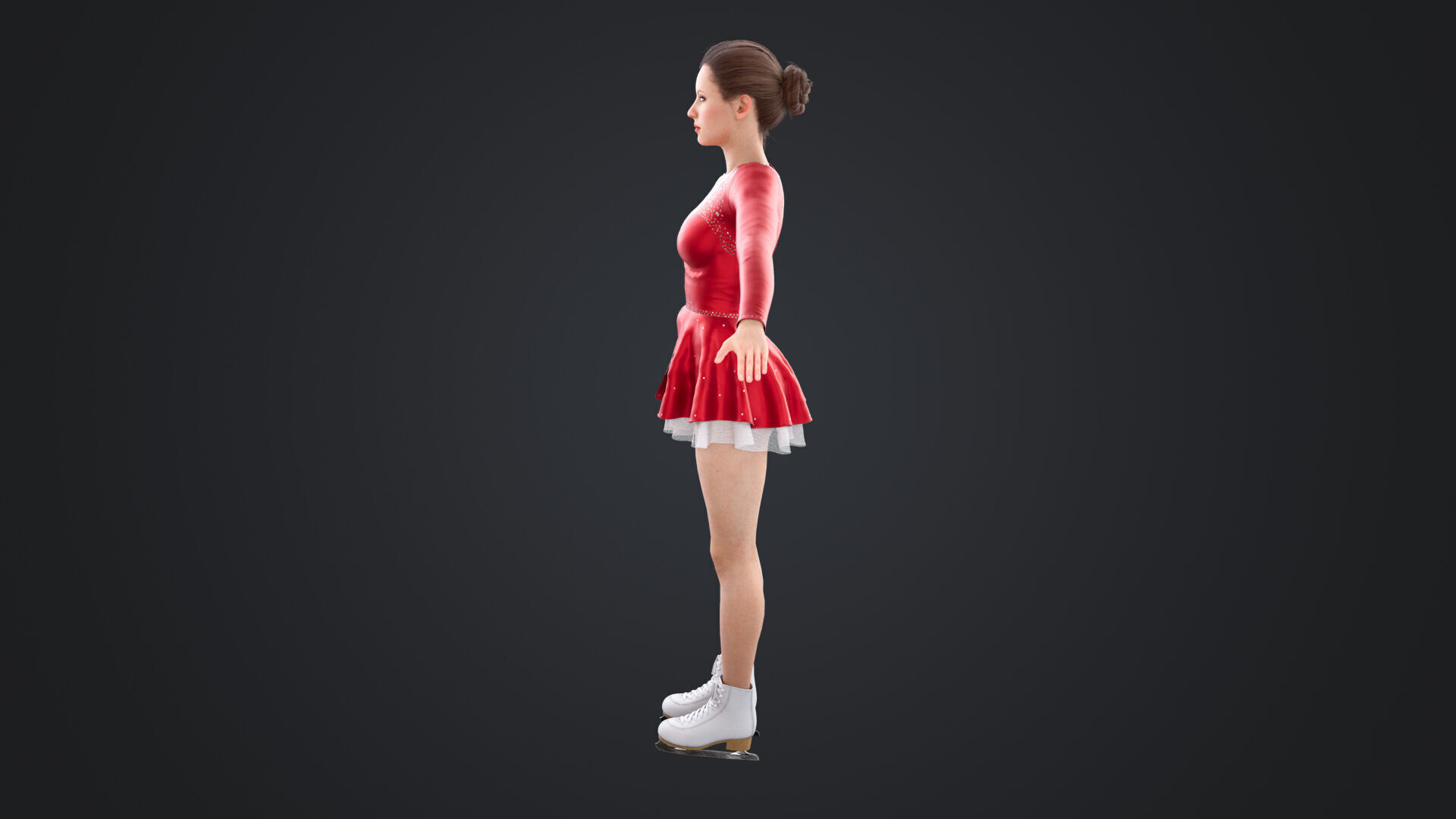 Figure Skater Low-poly 3D model_7