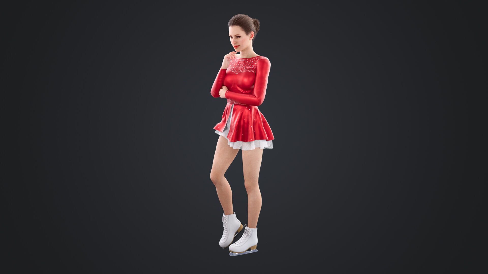 Figure Skater Low-poly 3D model_3