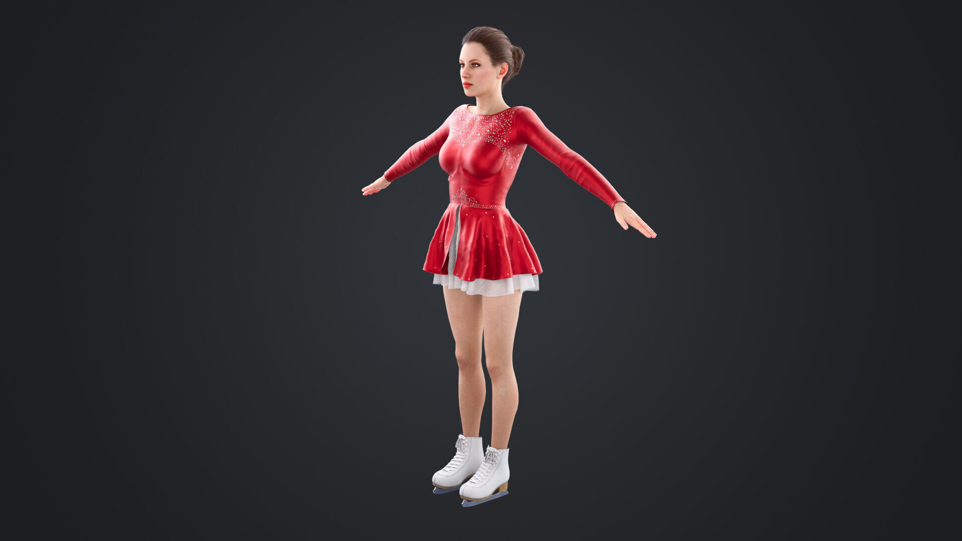Figure Skater Low-poly 3D model_6
