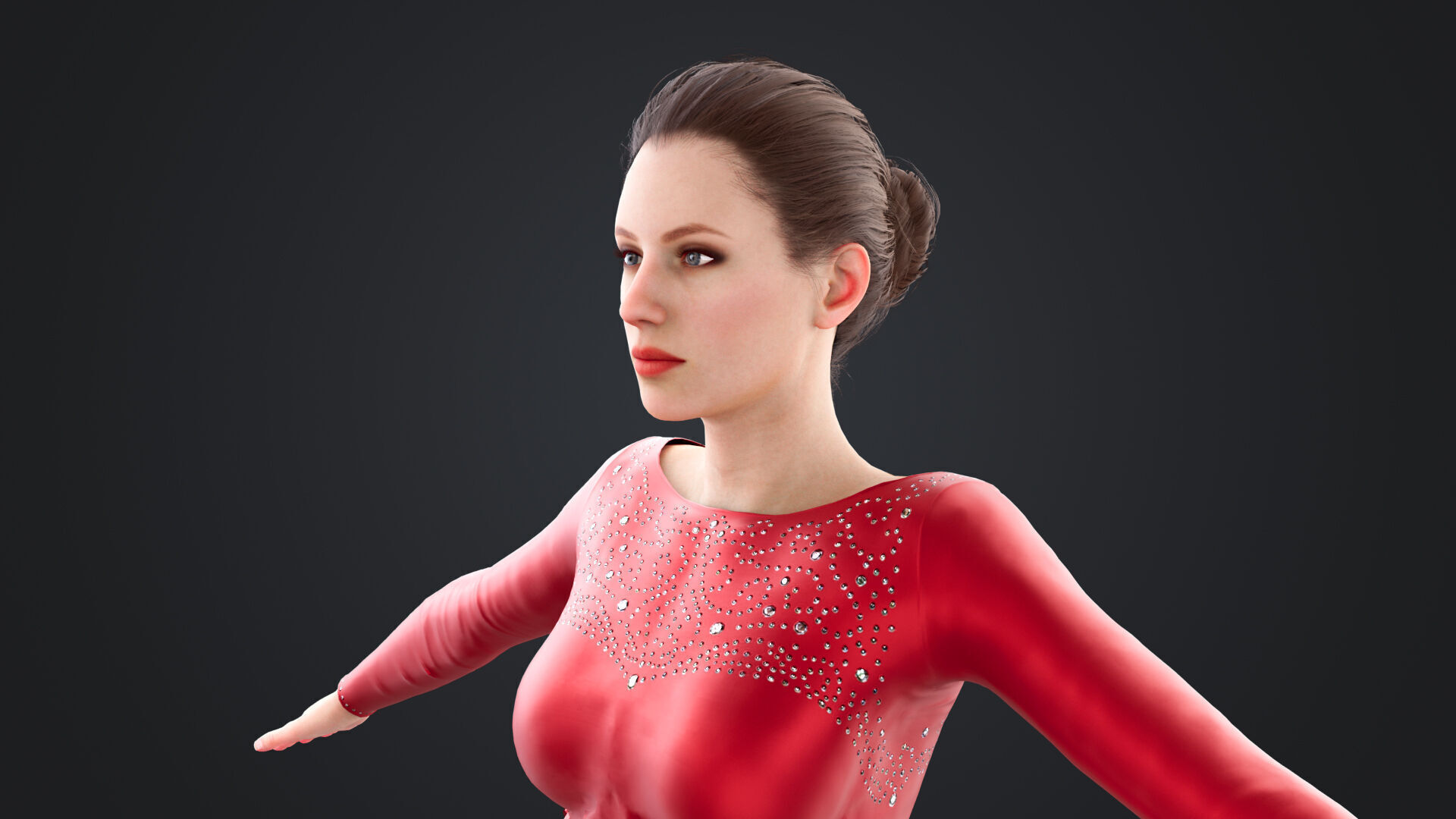 Figure Skater Low-poly 3D model_11