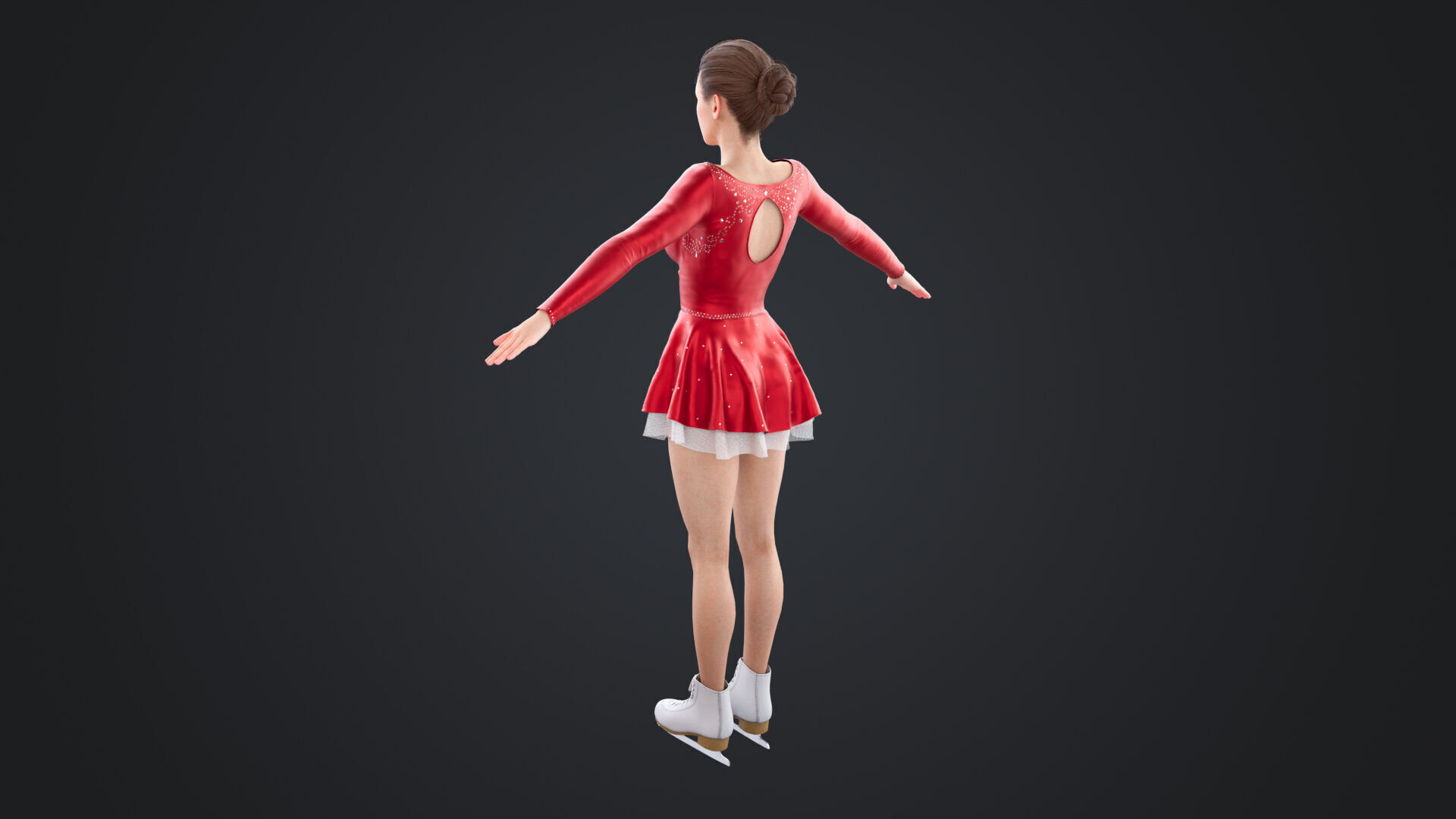 Figure Skater Low-poly 3D model_8