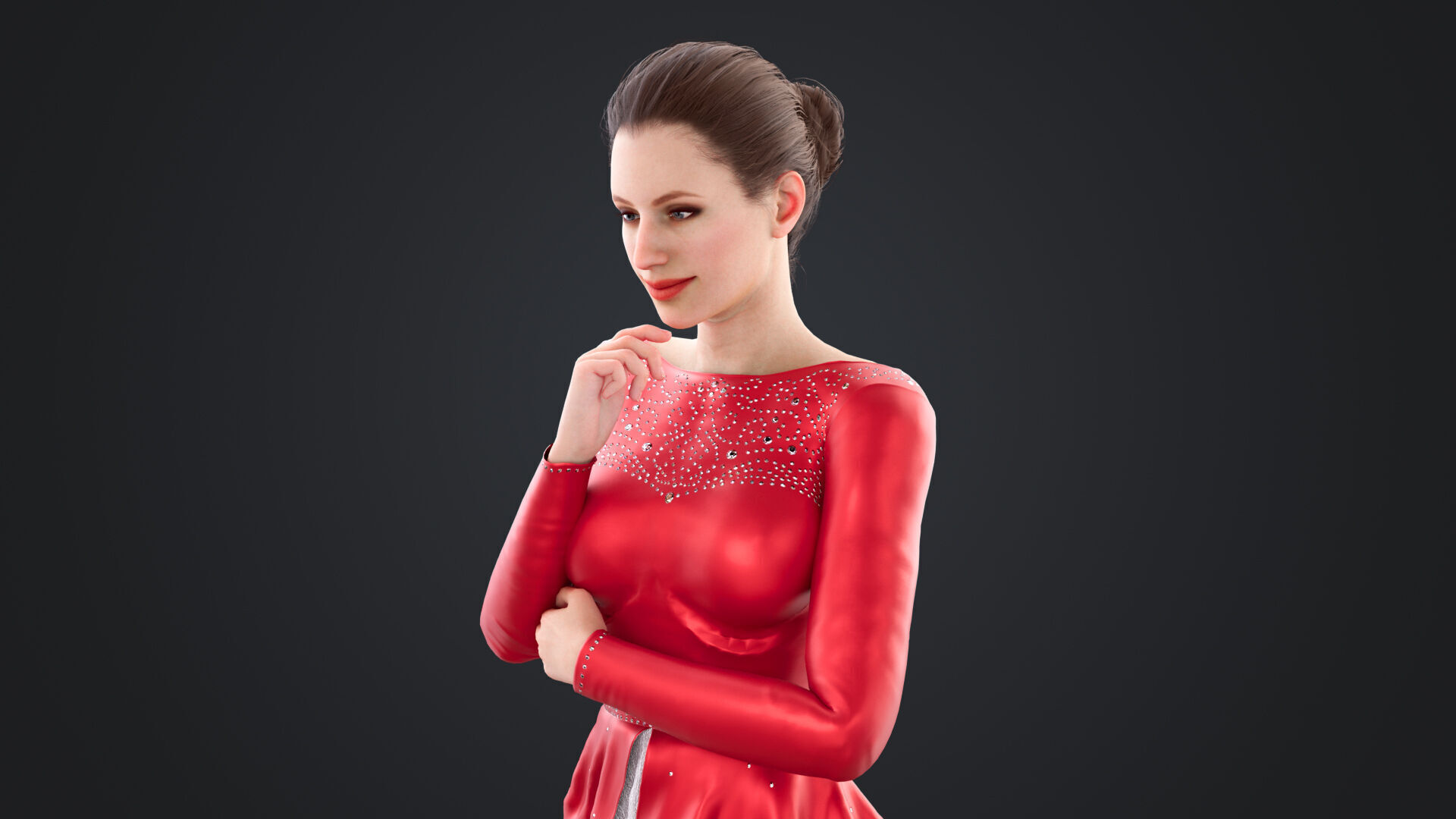 Figure Skater Low-poly 3D model_1