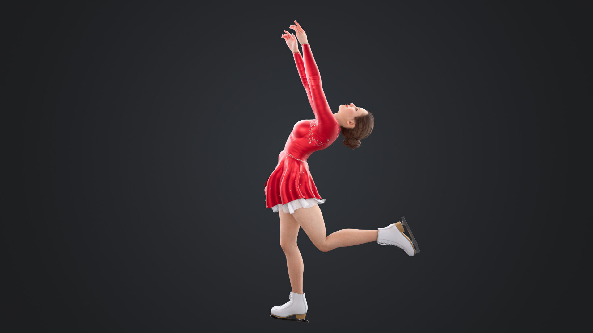 Figure Skater Low-poly 3D model_2