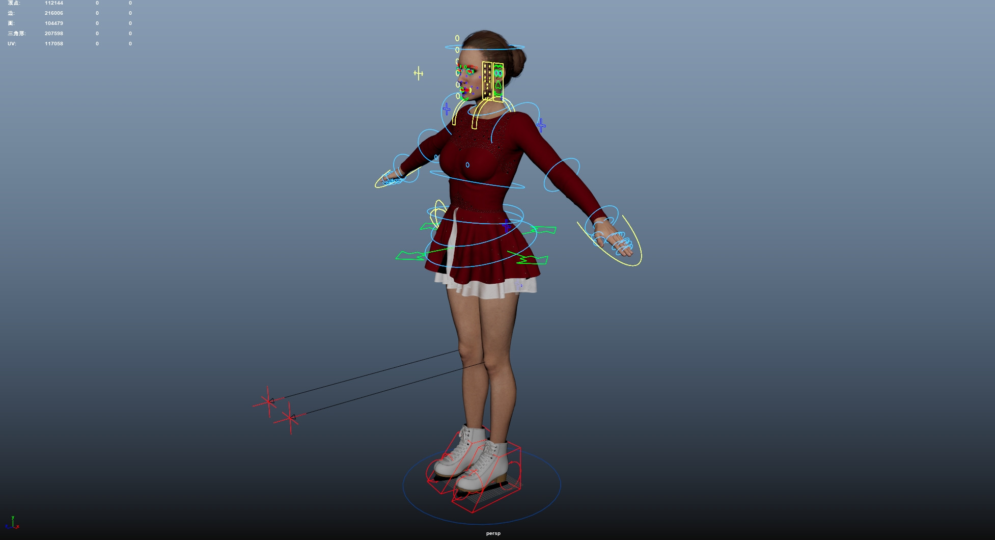 Figure Skater Low-poly 3D model_22