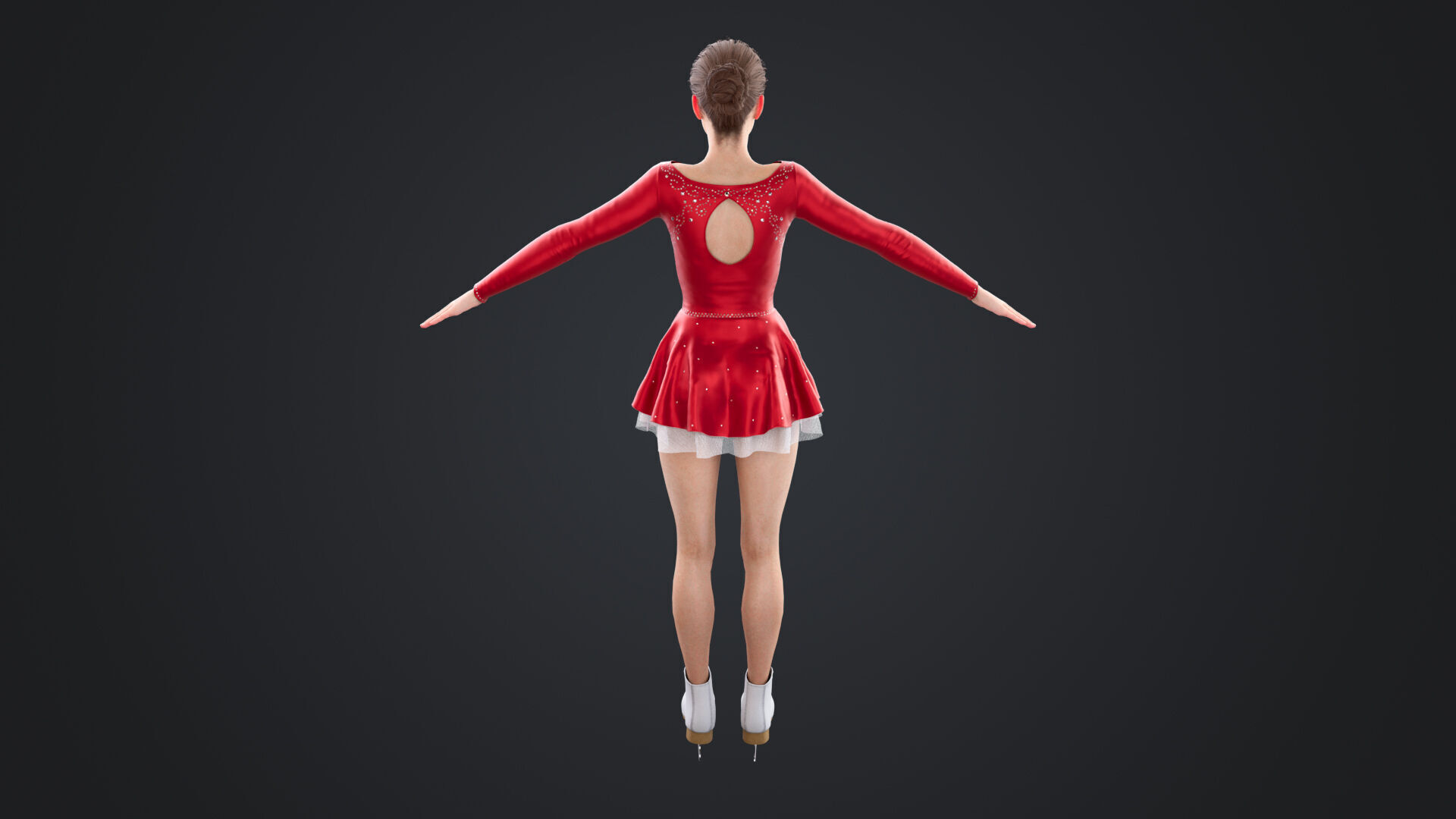 Figure Skater Low-poly 3D model_9