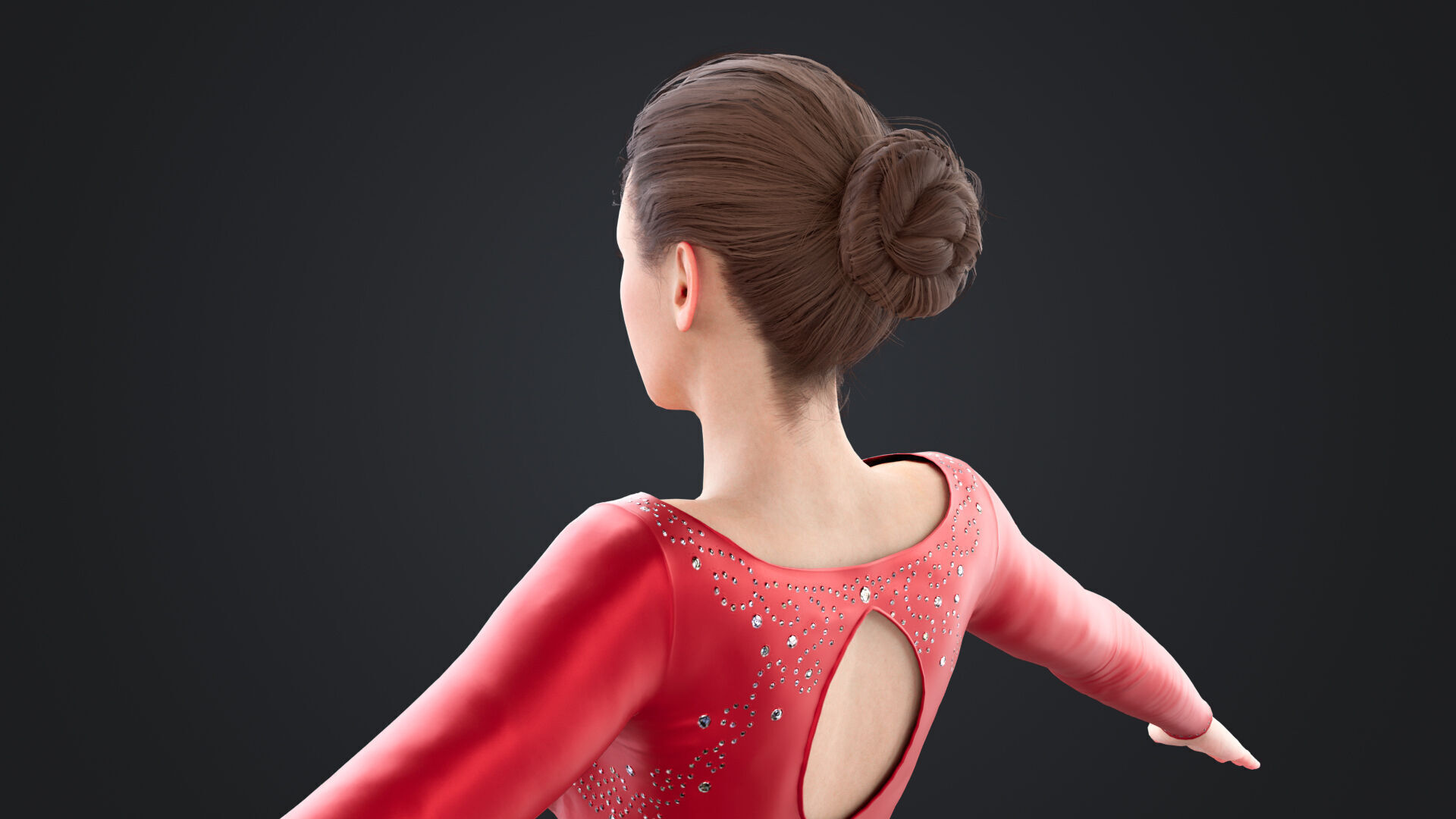 Figure Skater Low-poly 3D model_13
