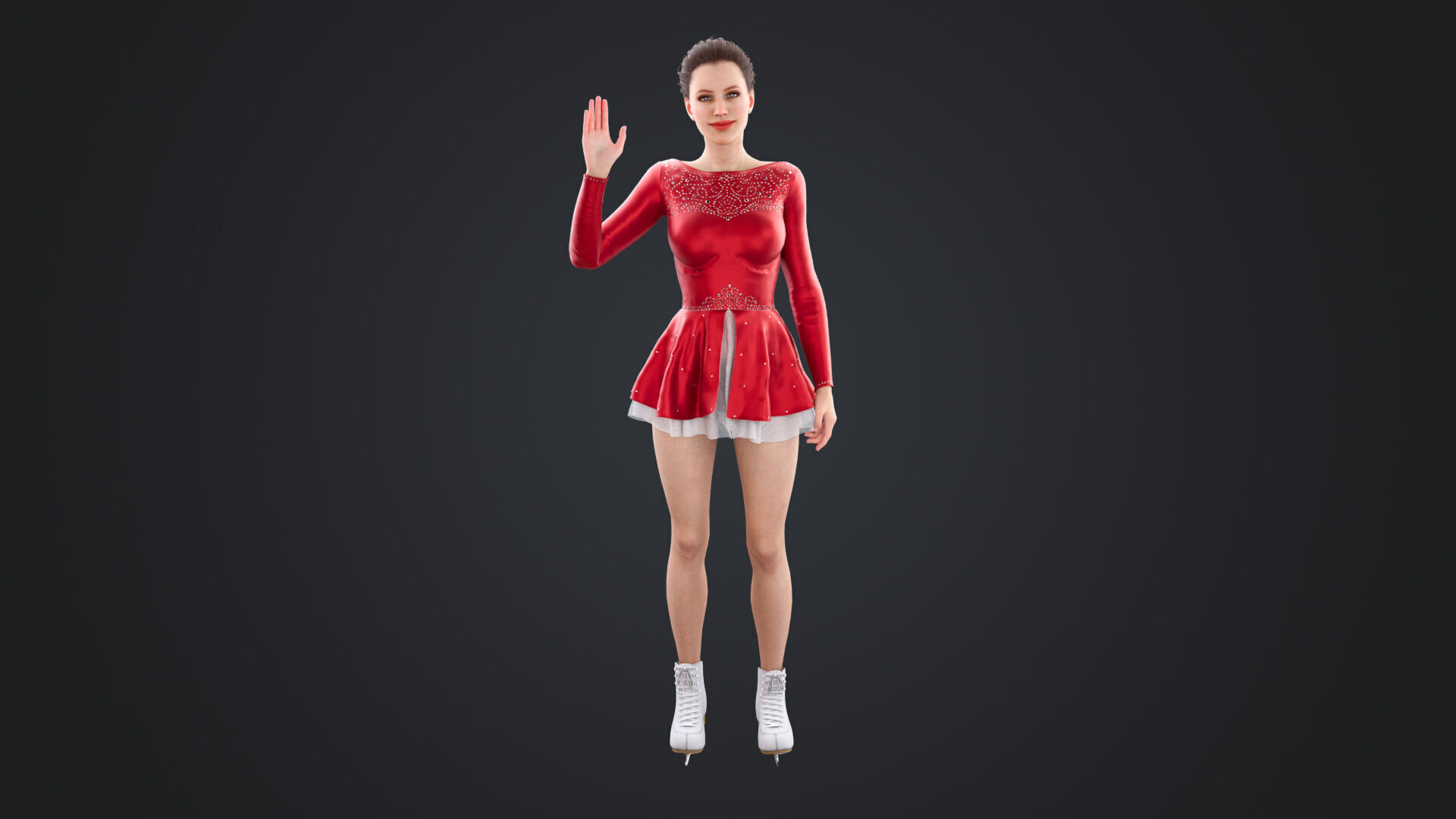 Figure Skater Low-poly 3D model_4