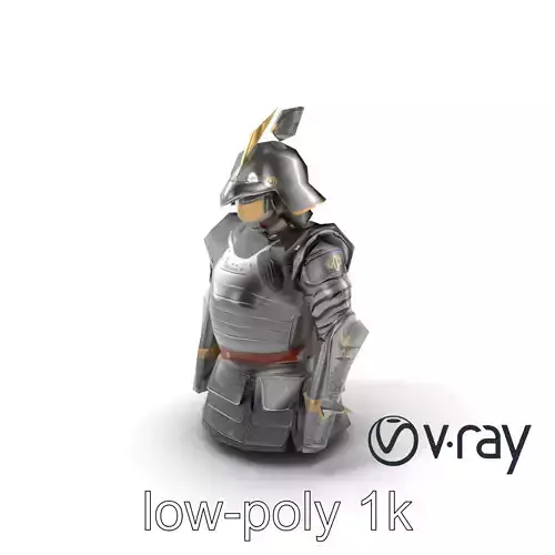 Samurai Knight Armor model pack Low-poly 3D model