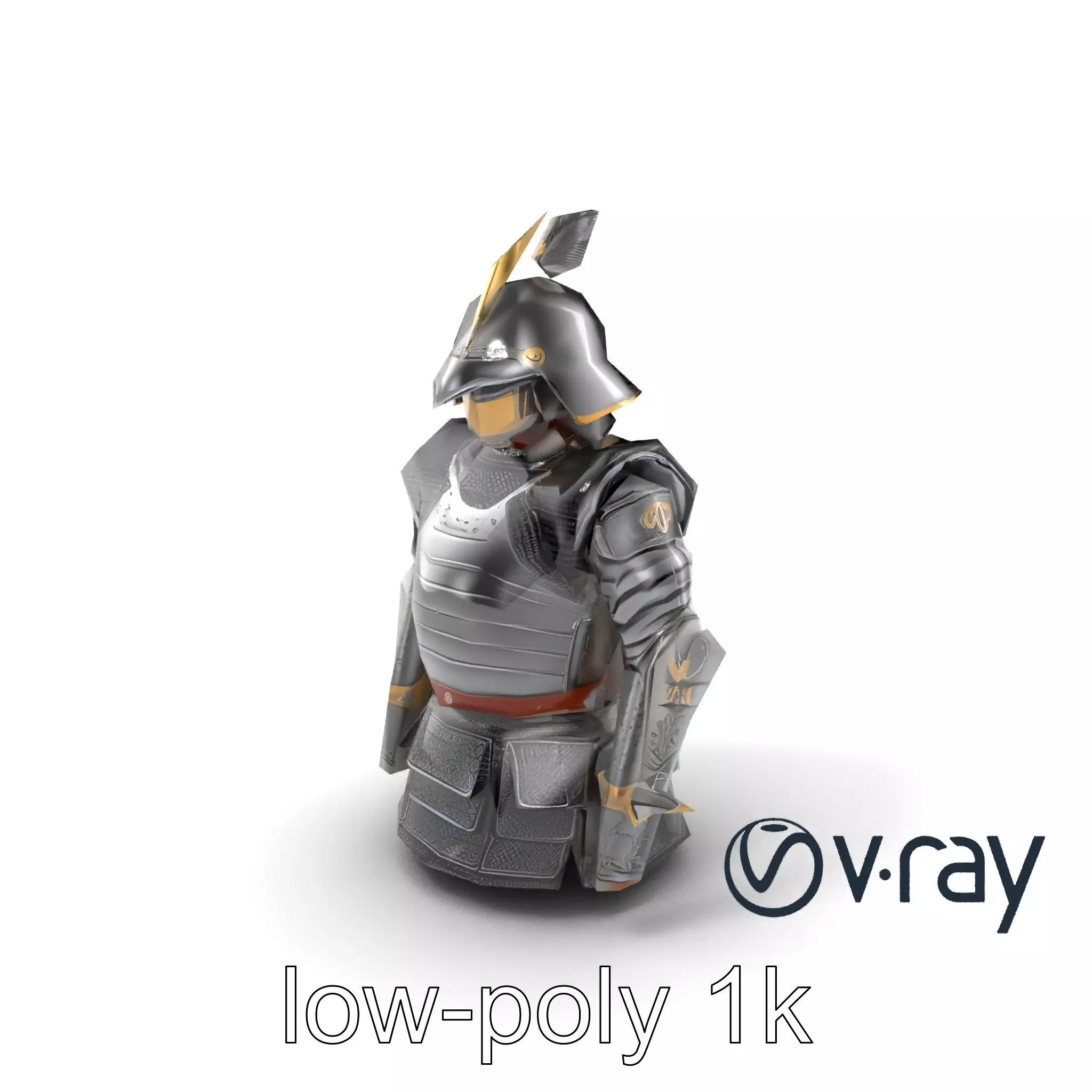 Samurai Knight Armor model pack Low-poly 3D model_0