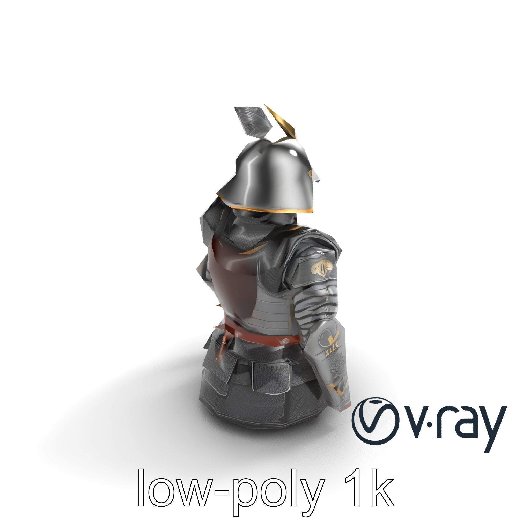 Samurai Knight Armor model pack Low-poly 3D model_7