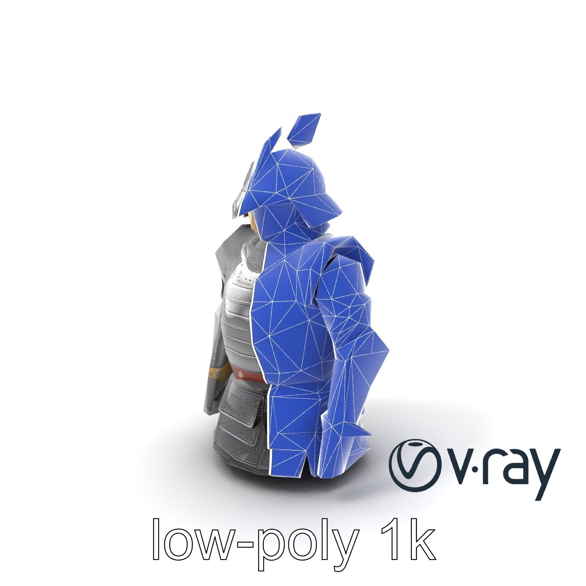 Samurai Knight Armor model pack Low-poly 3D model_10