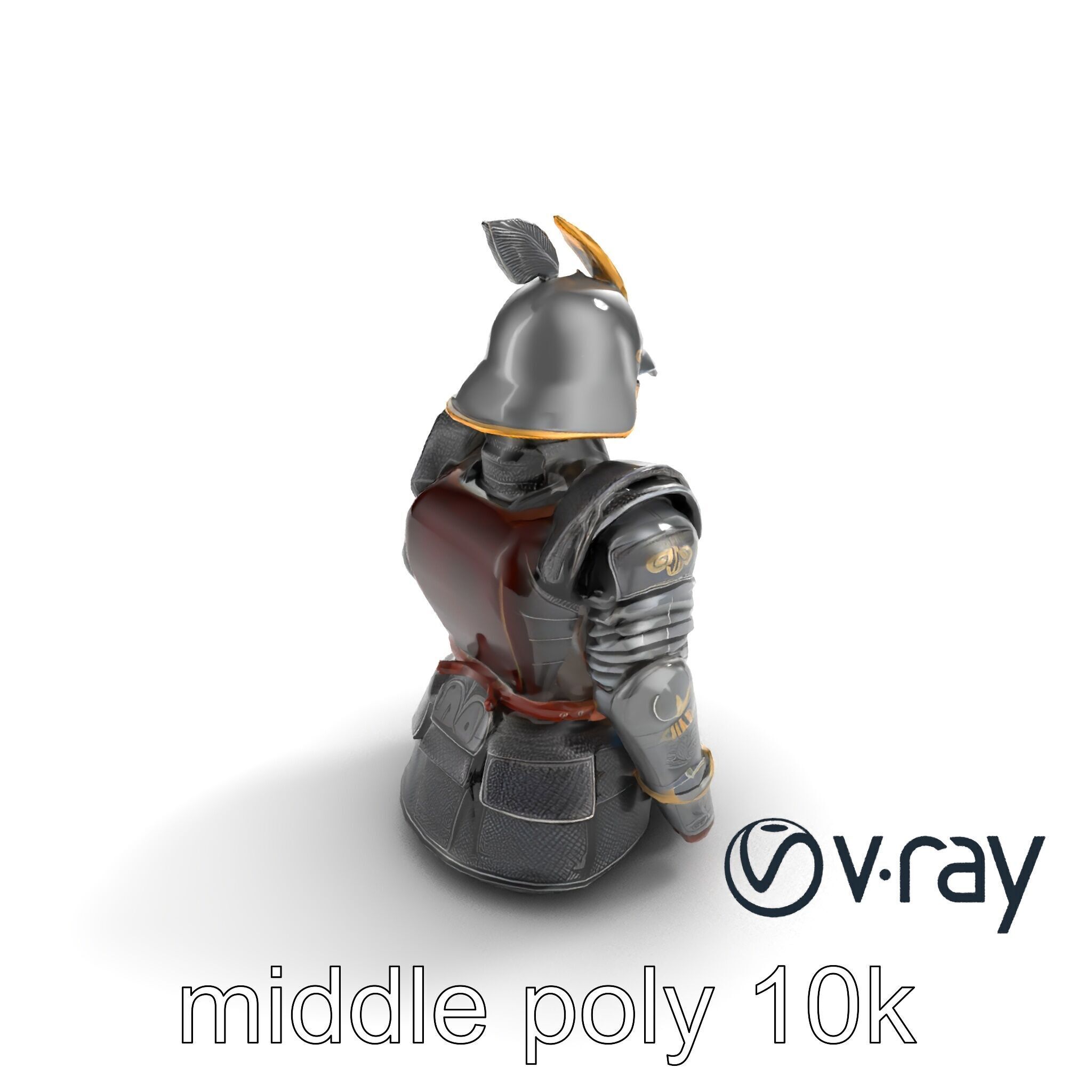 Samurai Knight Armor model pack Low-poly 3D model_9