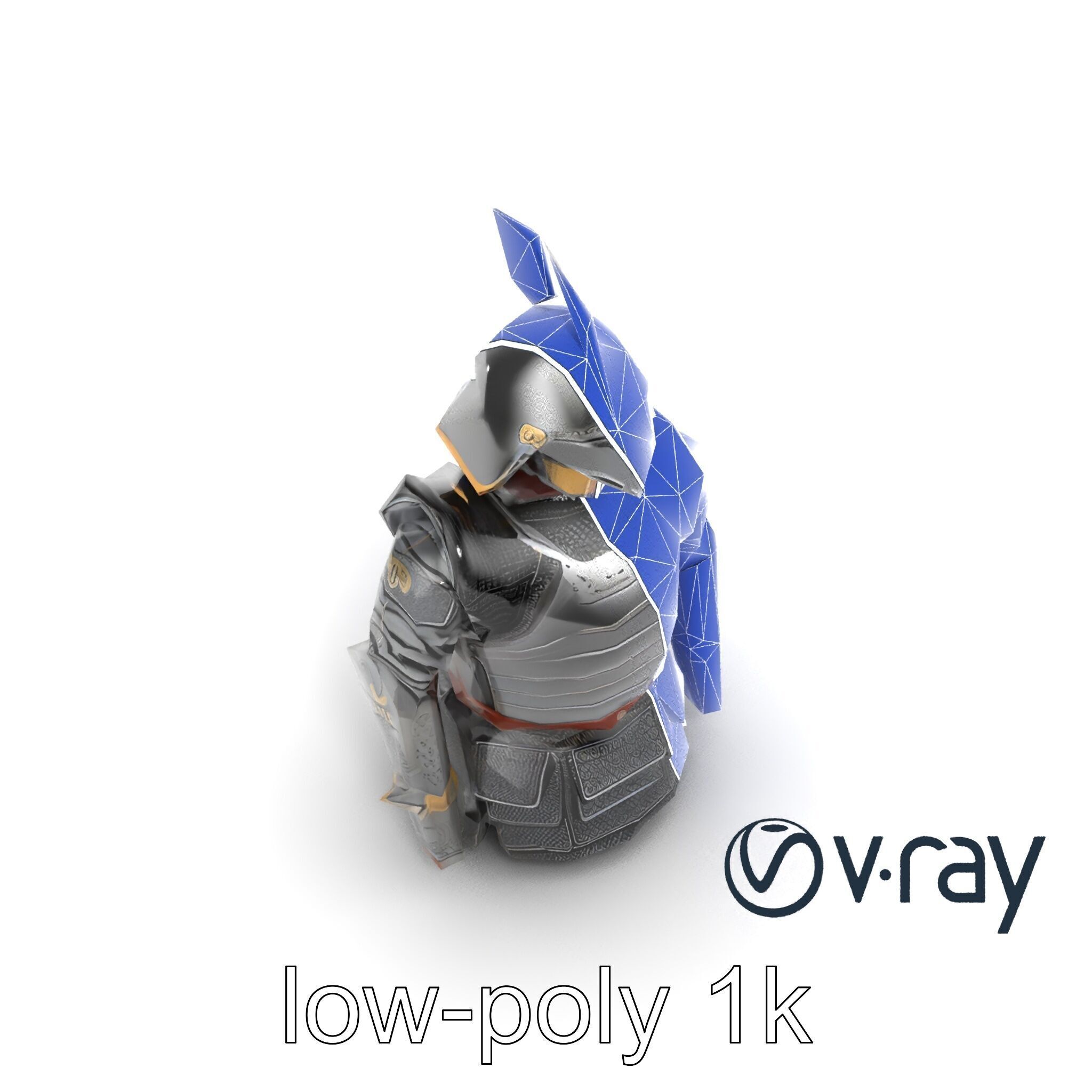Samurai Knight Armor model pack Low-poly 3D model_22