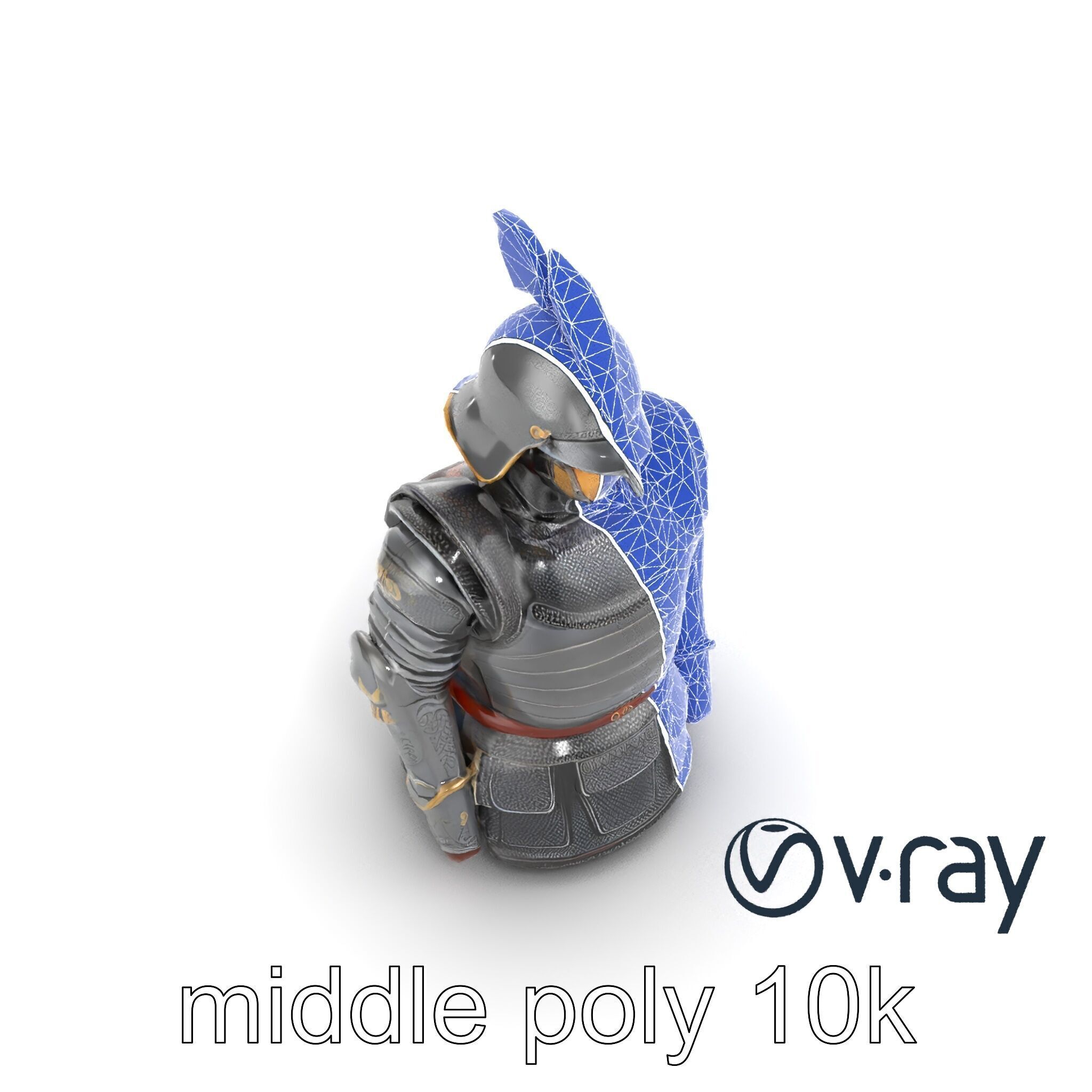 Samurai Knight Armor model pack Low-poly 3D model_26