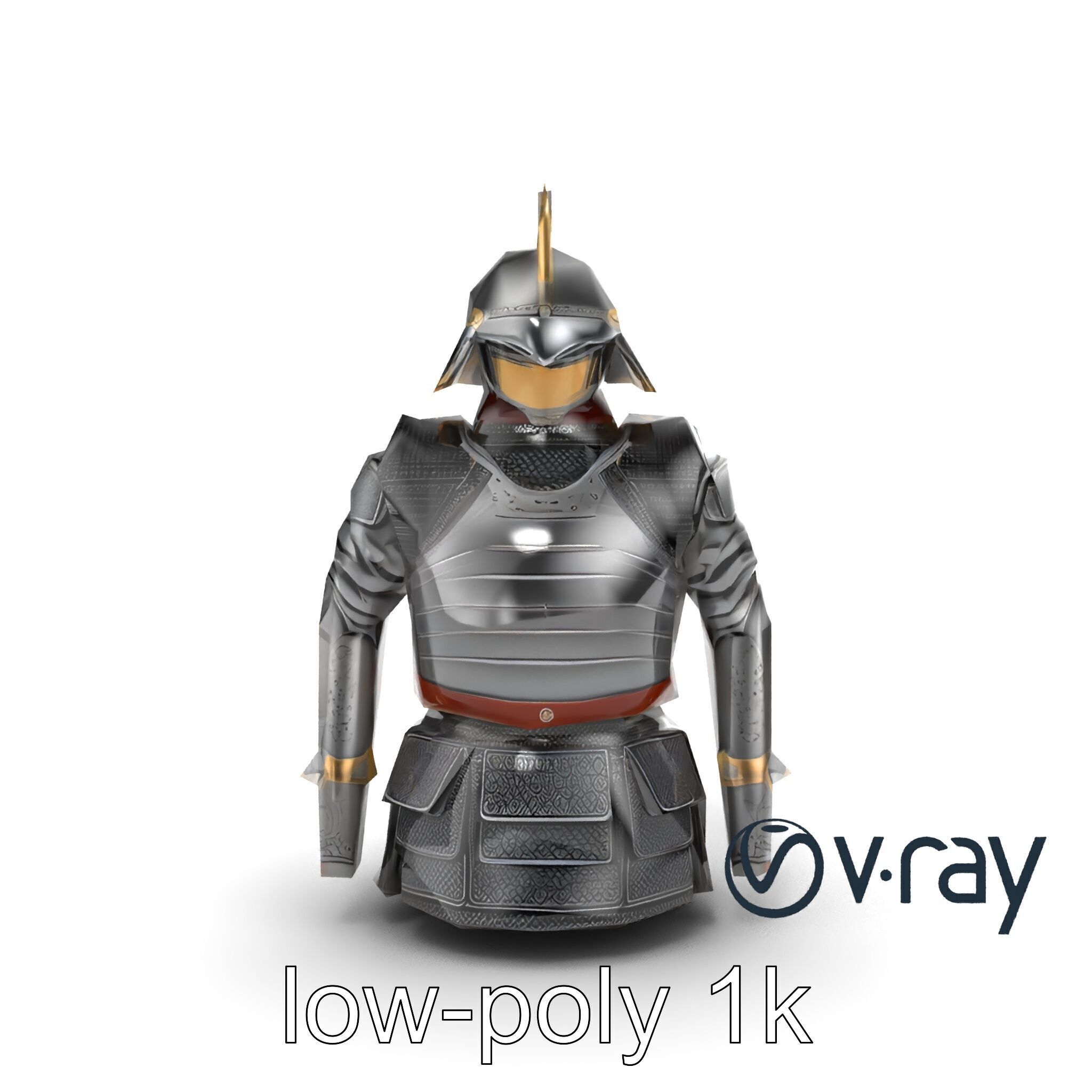 Samurai Knight Armor model pack Low-poly 3D model_18