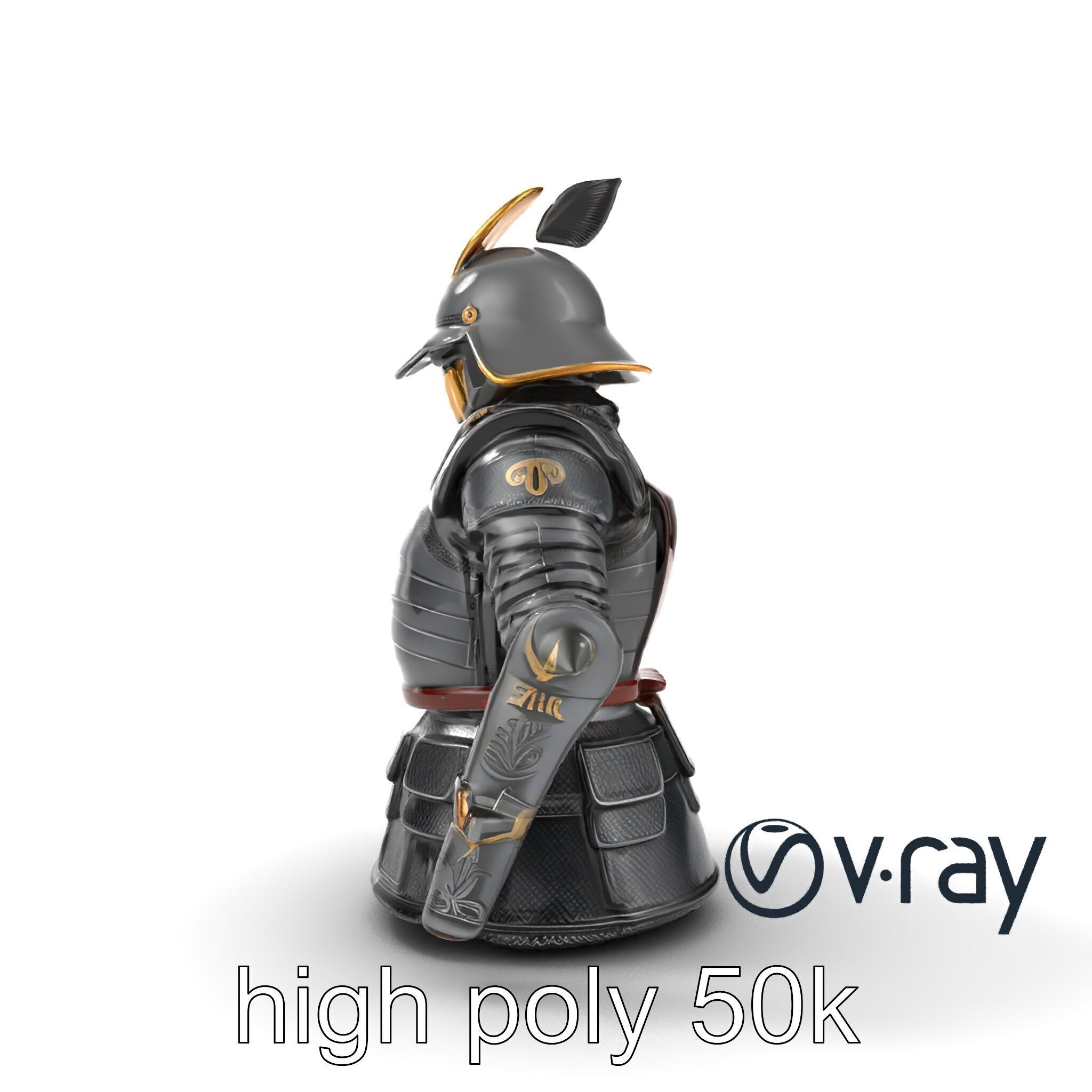 Samurai Knight Armor model pack Low-poly 3D model_21