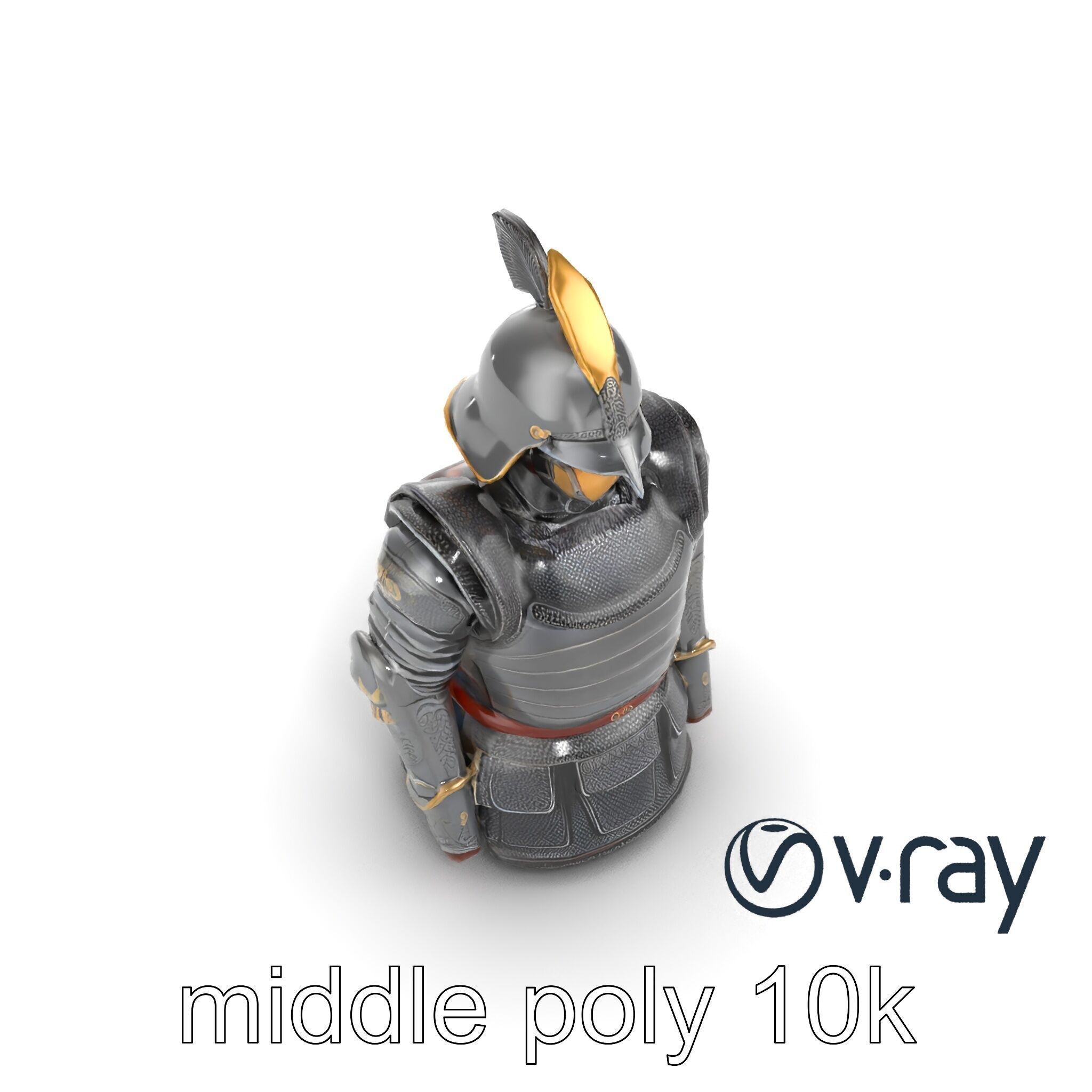 Samurai Knight Armor model pack Low-poly 3D model_16