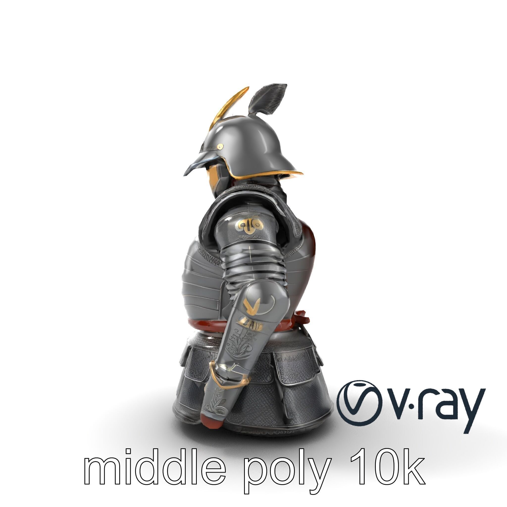 Samurai Knight Armor model pack Low-poly 3D model_24