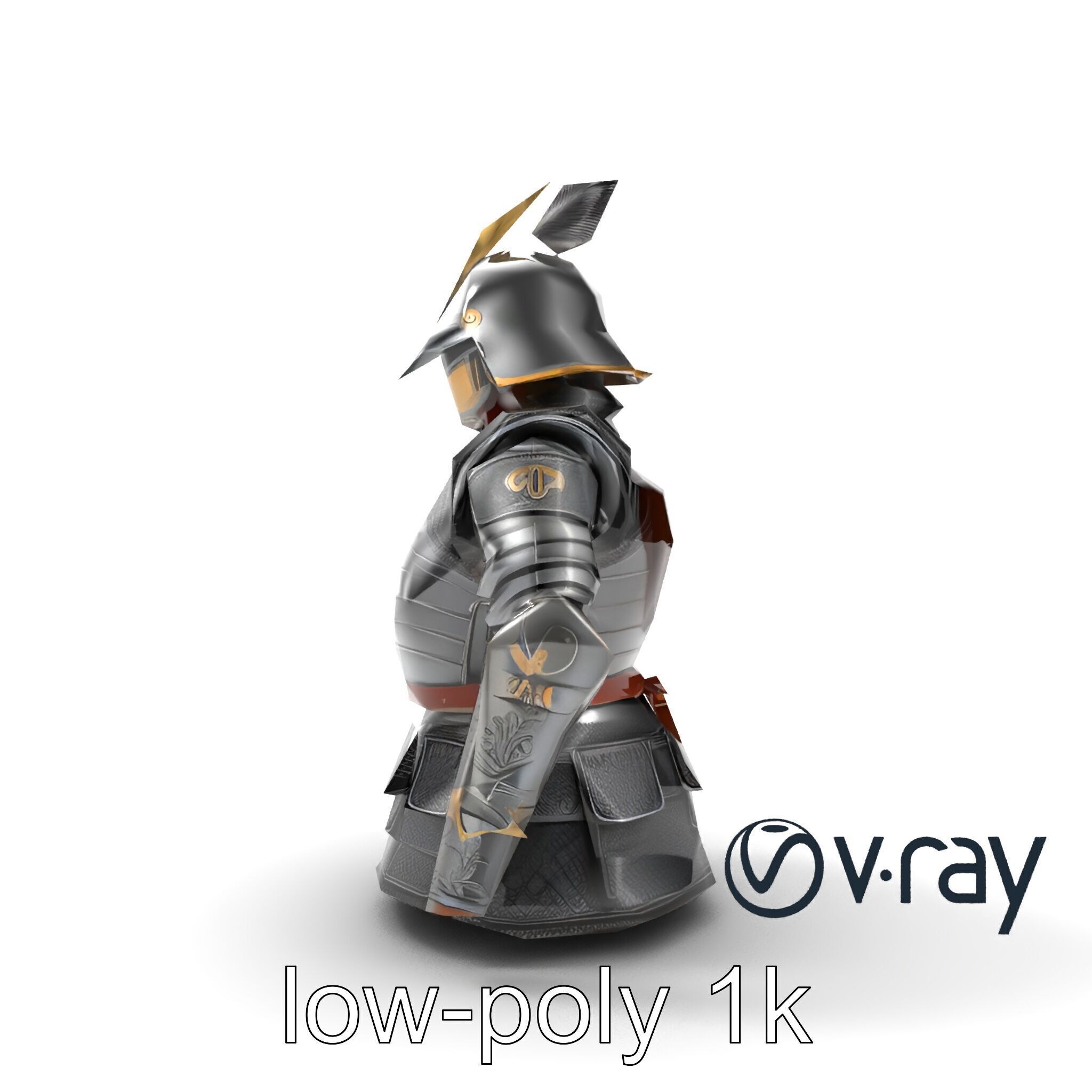 Samurai Knight Armor model pack Low-poly 3D model_17