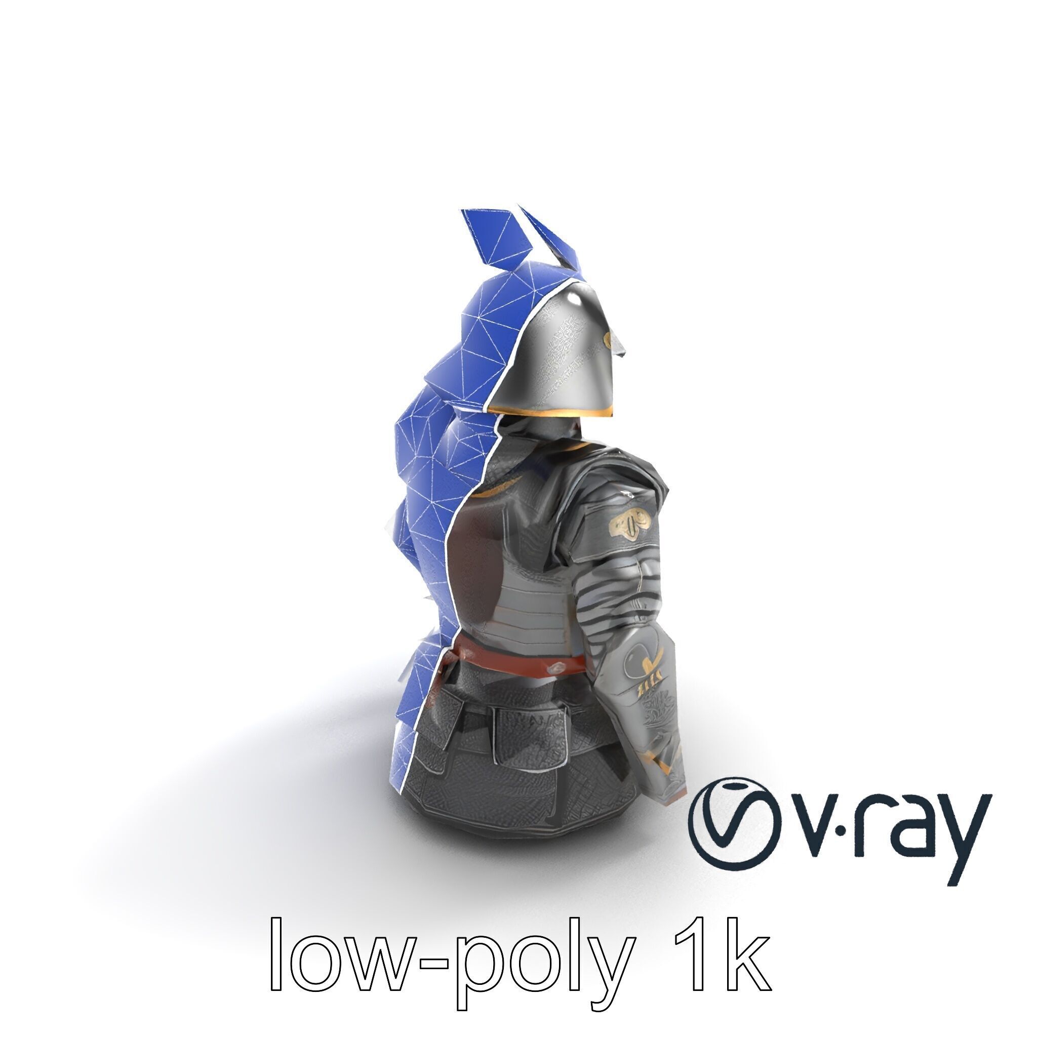 Samurai Knight Armor model pack Low-poly 3D model_20