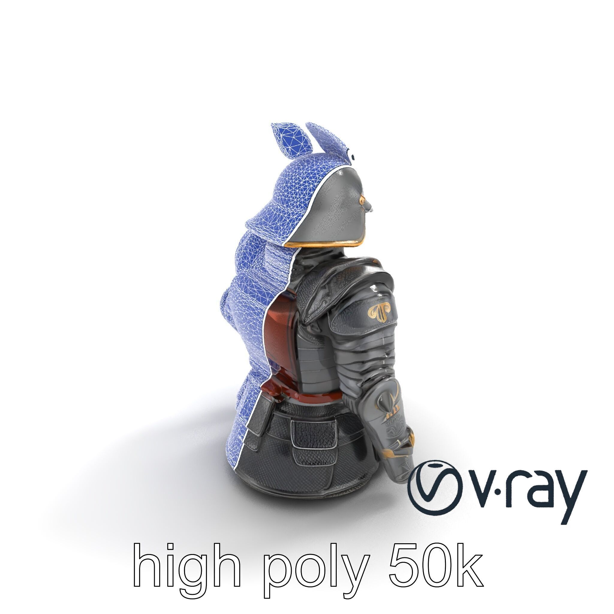 Samurai Knight Armor model pack Low-poly 3D model_29