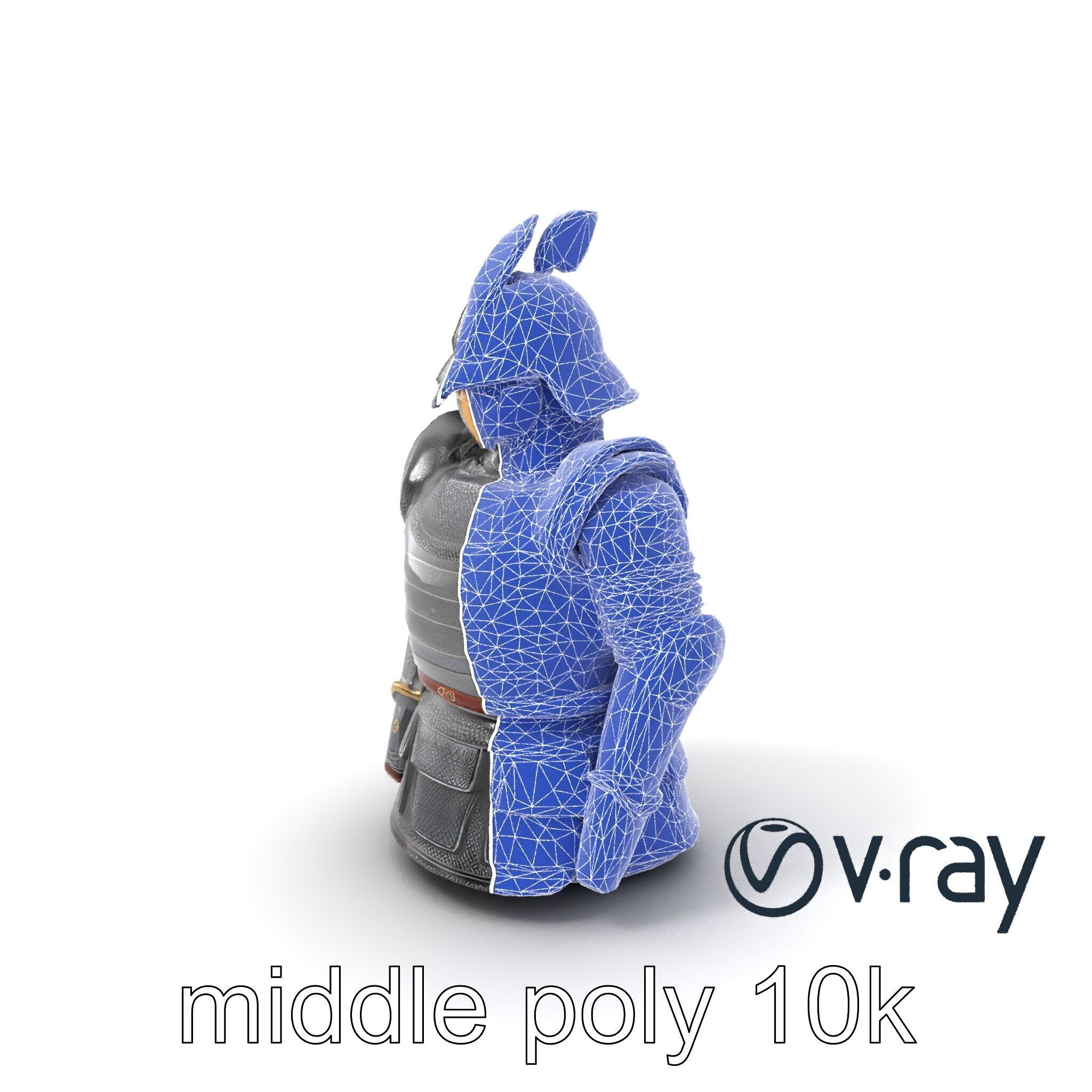 Samurai Knight Armor model pack Low-poly 3D model_6